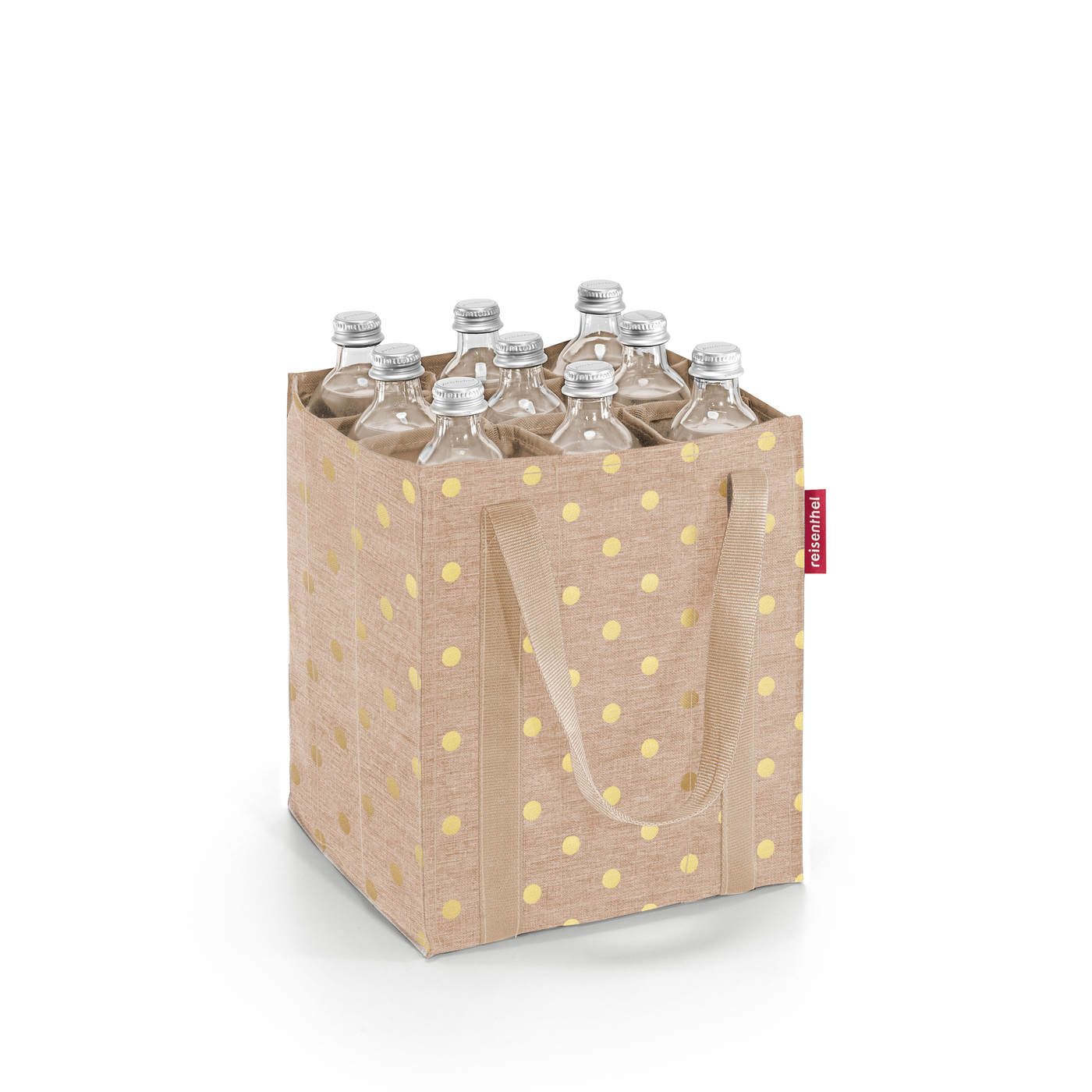 Reisenthel BOTTLEBAG in Farbe metallic dots coffee