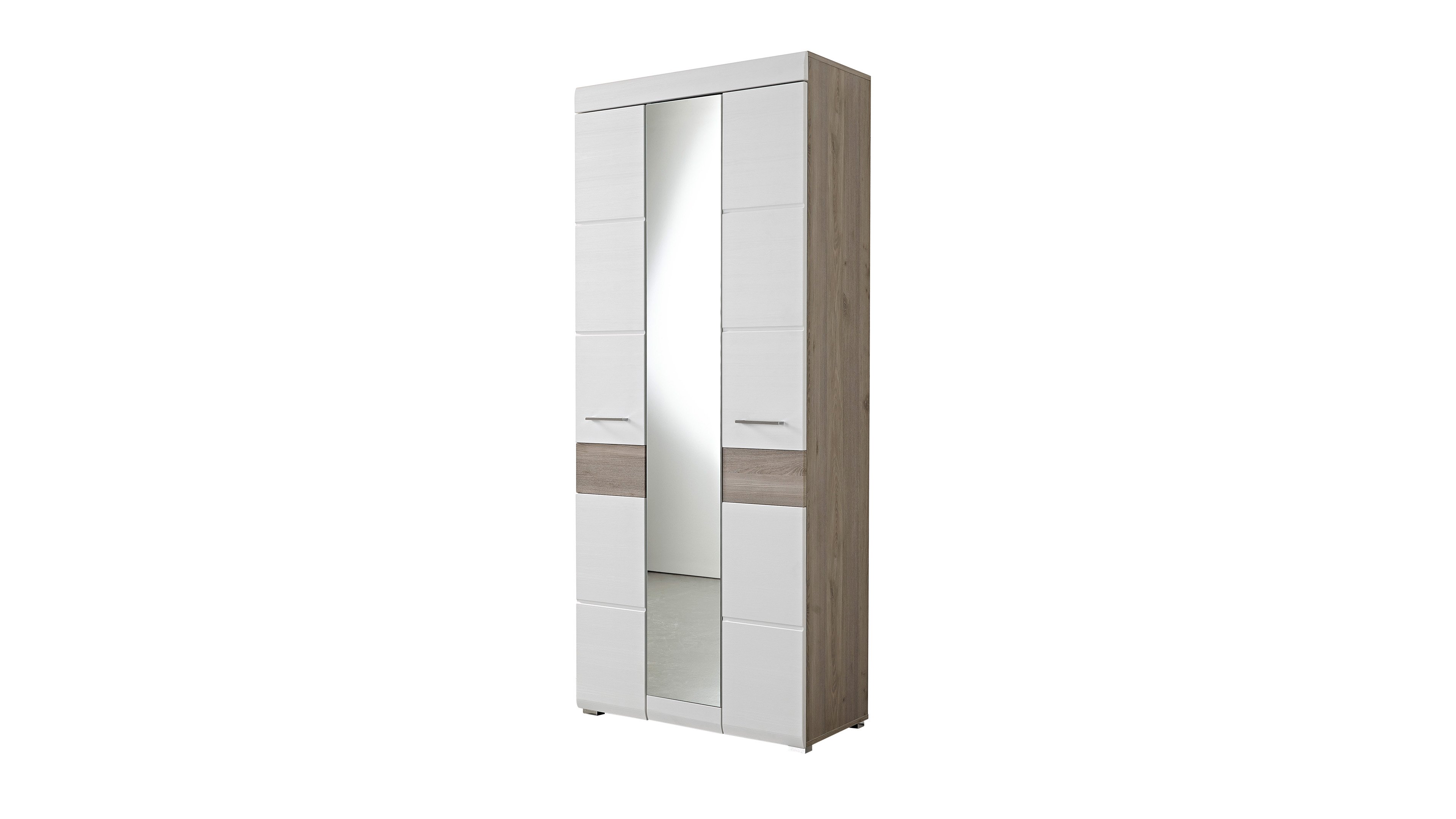 Innostyle Garderobenschrank FUNNY in Silbereiche/weiß MDF