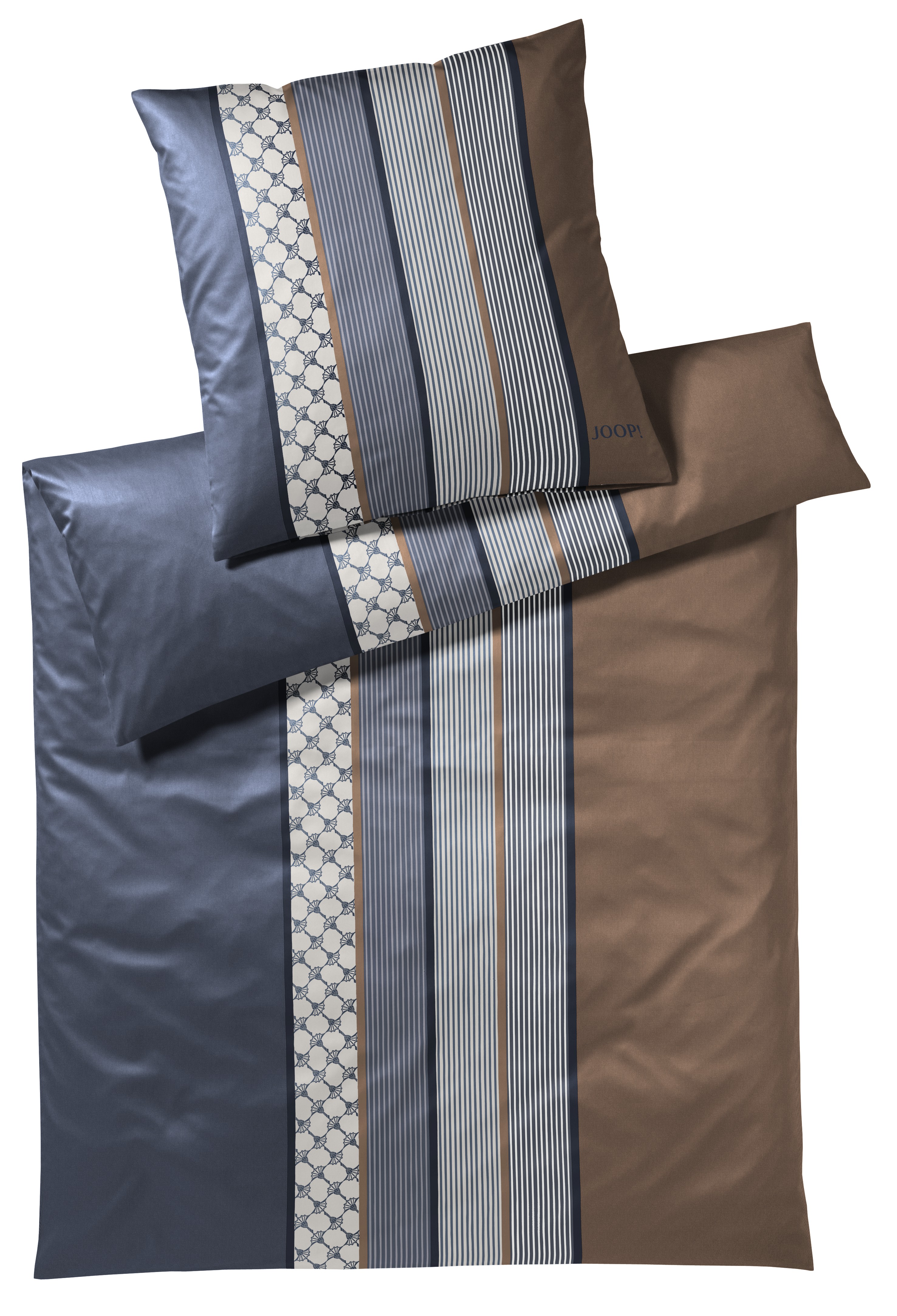 JOOP! Bettwäsche CORNFLOWER STRIPES ca. 135x200cm in Farbe deep ocean // Bettwäsche Joop! // deep ocean // Mako Satin 100% Baumwolle // ca.135x200/80x80 cm, Moebel, Bett, Bettlaken, Formelle Kleidung, Krawatte