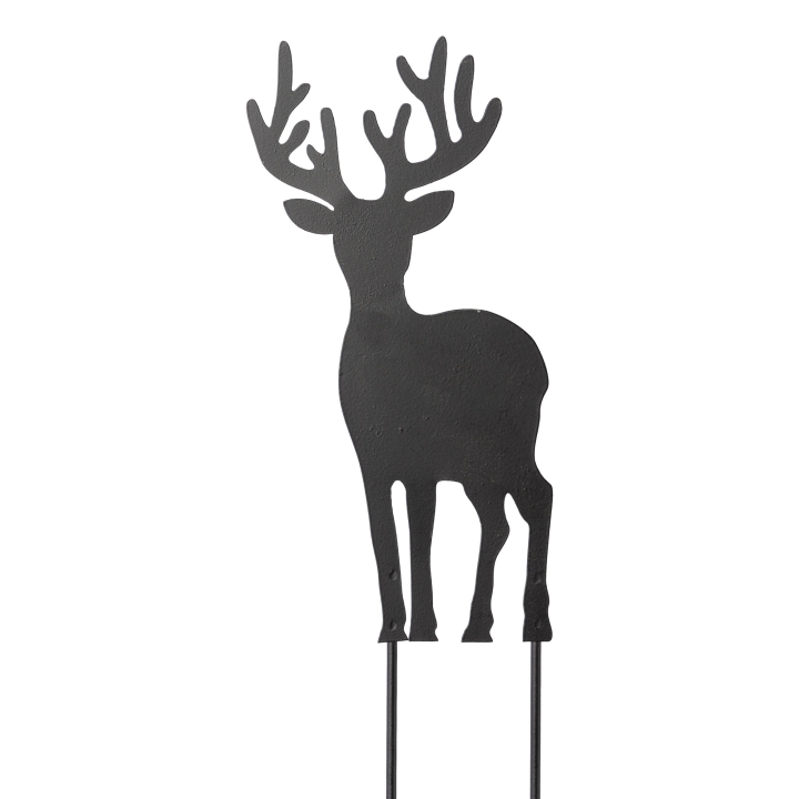 Gasper Metall Hirsch Stecker in Farbe Schwarz, Silhouette, Hirsch, Säugetier, Tierwelt, Antilope