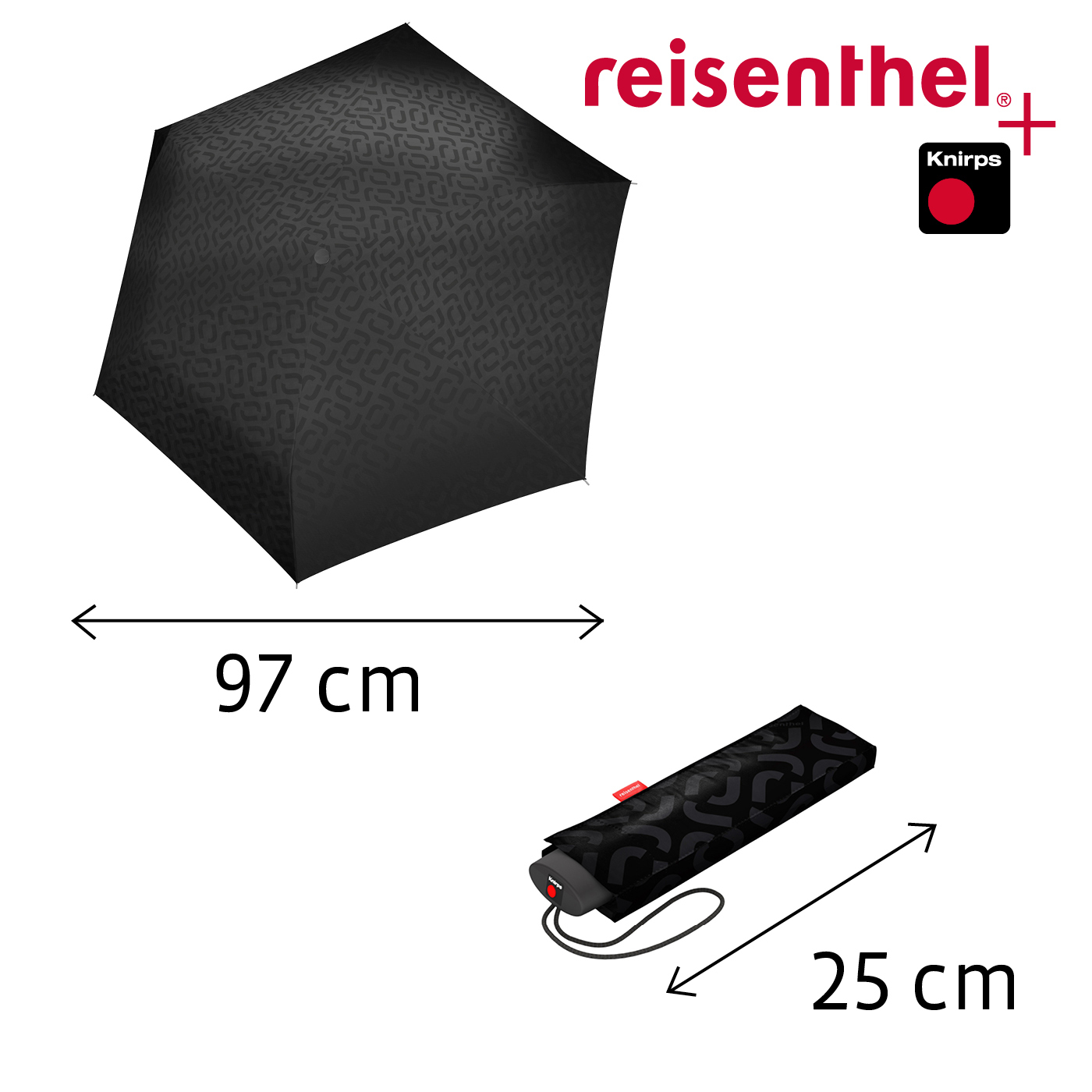 Reisenthel UMBRELLA POCKET MINI in Farbe signature black hot print