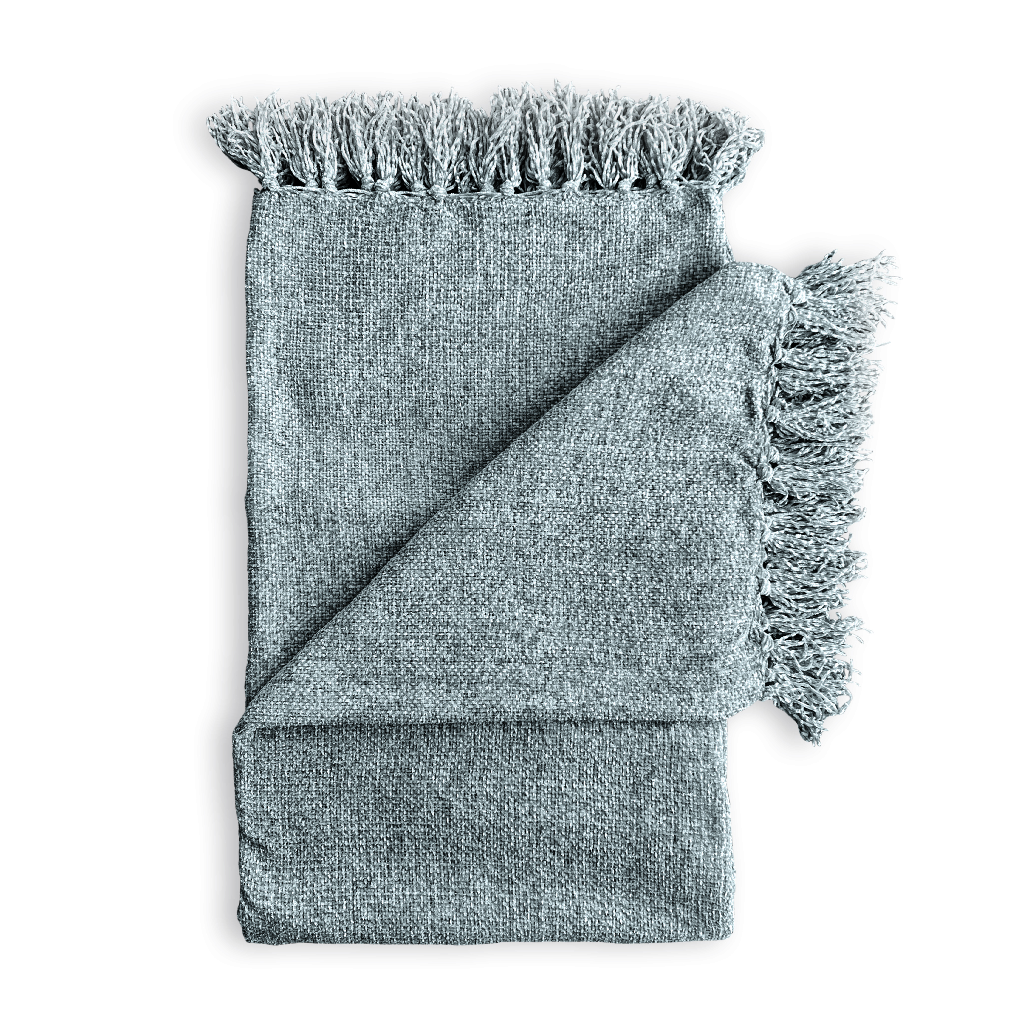 Plaid ca. 140x200cm CINIGLIA in Grau, Decke, Bettdecke, Stoffdecke, Fransen, Gemusterte Textilie