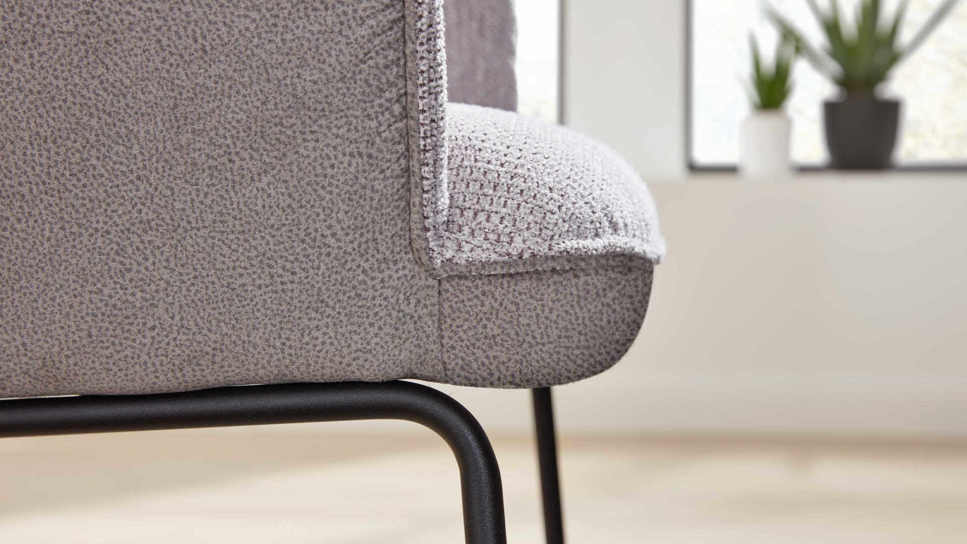 Interliving Armlehnstuhl 4er-Set IL 5111 in St. Arizona/Fantasy platingrau, Sofa, Upholstery, Grau, Polster, Beine aus Metall