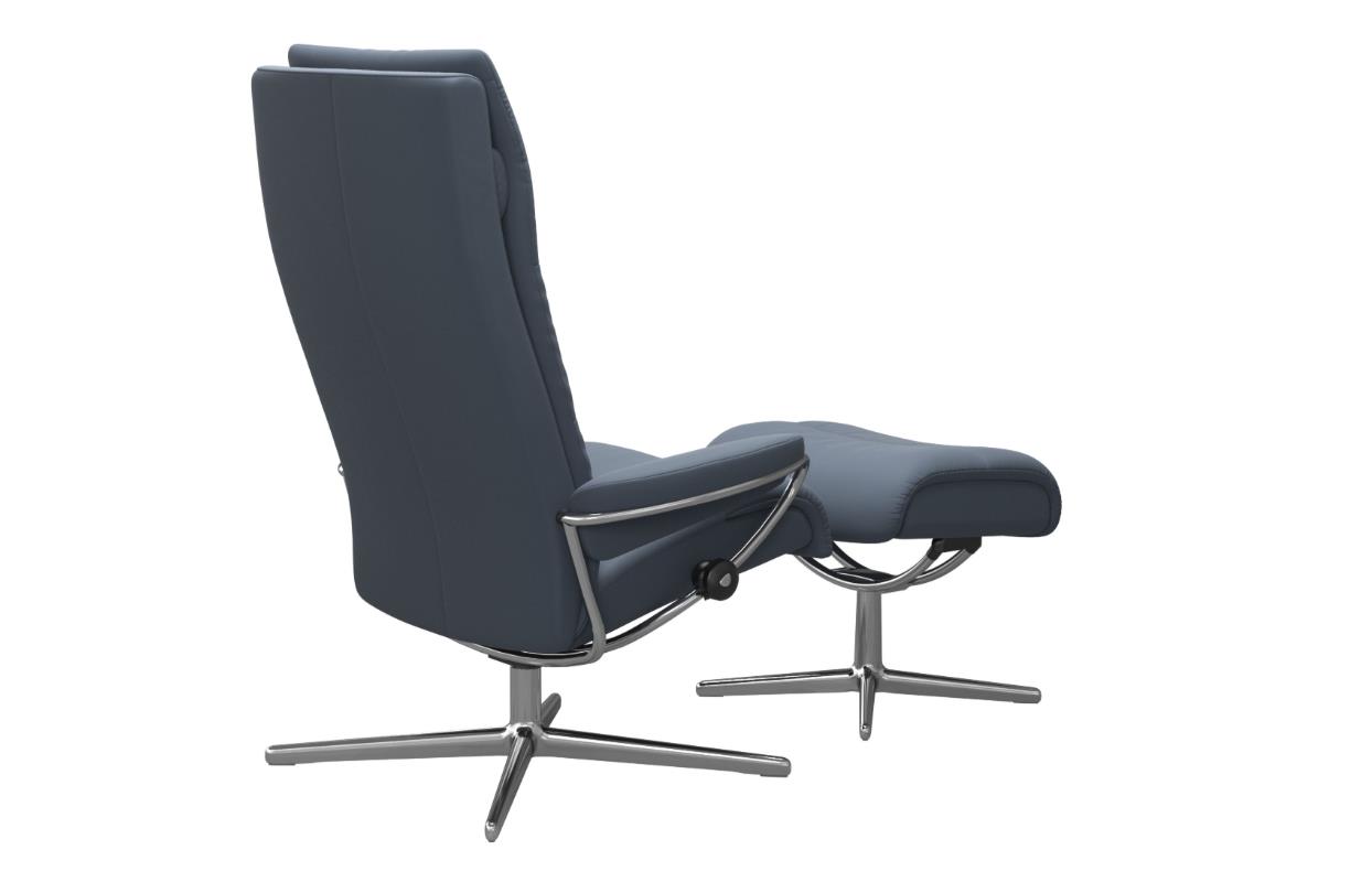 Stressless Sessel mit Hocker TOKYO ca. B80 H111 T115 cm in Leder Paloma 71 Sparrow Blue Stressless Sessel mit Hocker TOKYO ca. B80 H111 T115 cm in Leder Paloma 71 Sparrow Blue