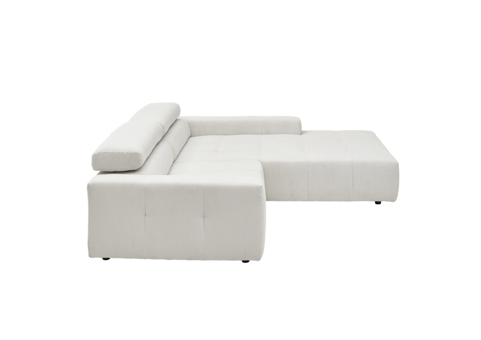 Candy Polsterecke DENVER ca. 258x217cm in Stoff Feincord weiß, Moebel, Couch