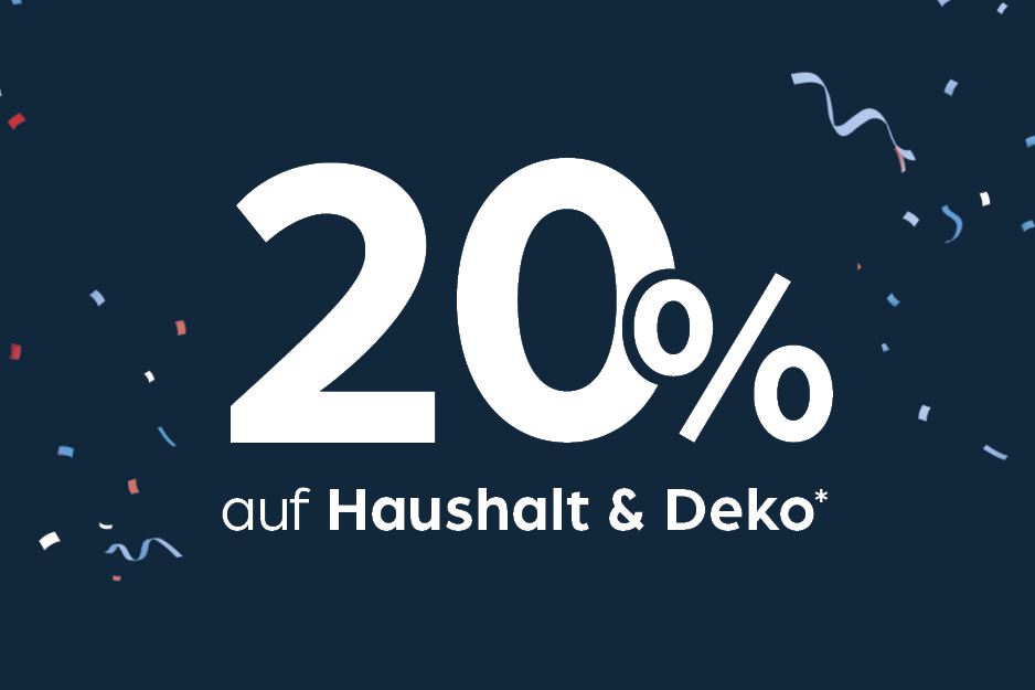 Anzeige, 20 Prozent, Haushalt, Deko, Rabatt