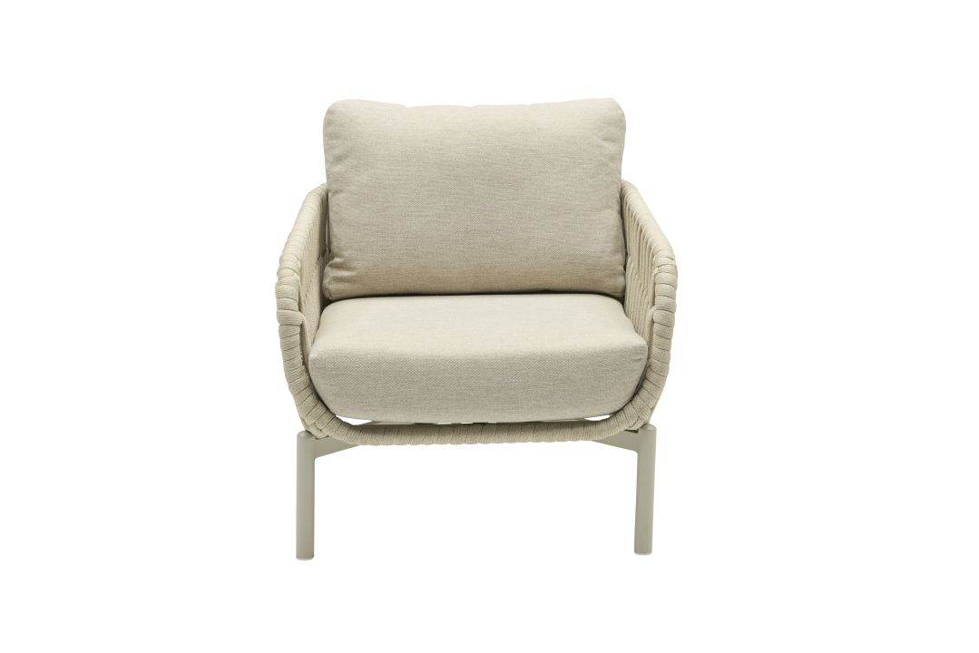 L.C. Wholesaler Dining-Sessel TERRANO in Farbe Geflecht Rope natur, Kissen, Dekoration für Zuhause, Mobiliar, Stuhl, Leinwand