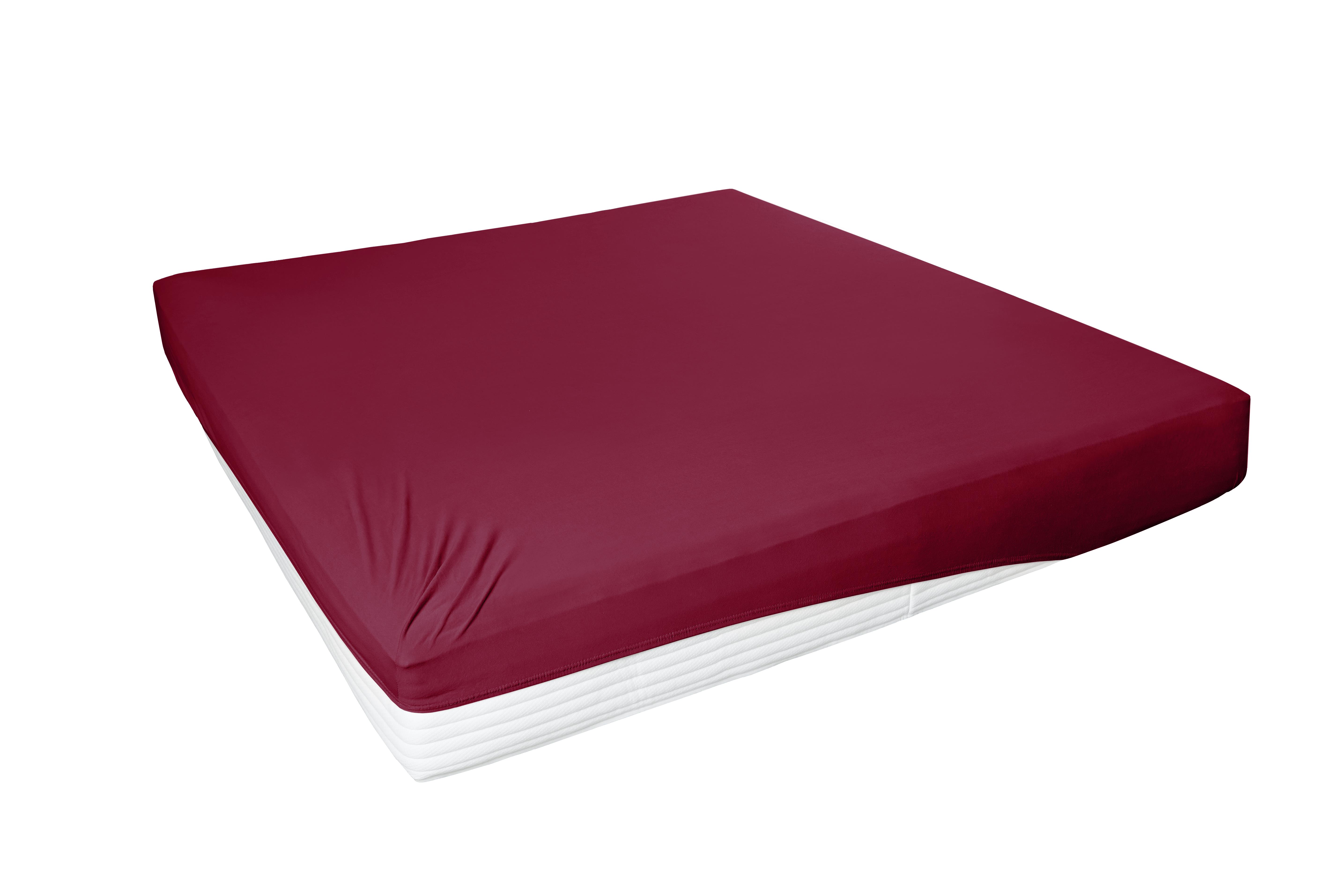 Hahn Haustextilien Spannbetttuch 190x200cm in Farbe bordeaux,