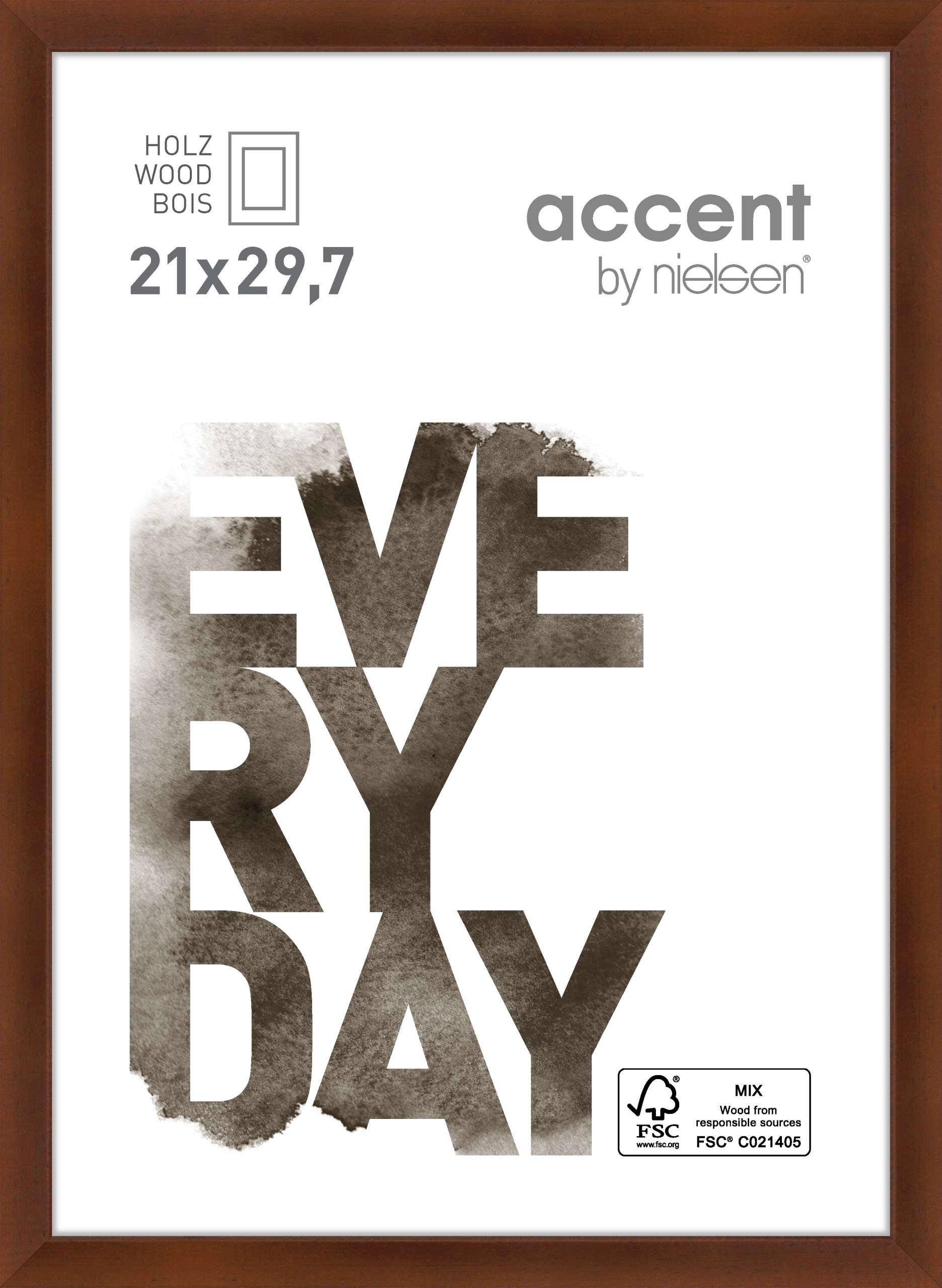 Accent by Nielsen Holz Bilderrahmen Zoom ca. 21x29,7cm in Farbe Walnut