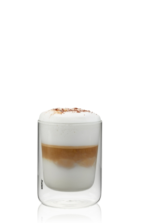 GEFU Thermoglas MIRA in Farbe transparent, latte, layered, glas, kaffee, schaum