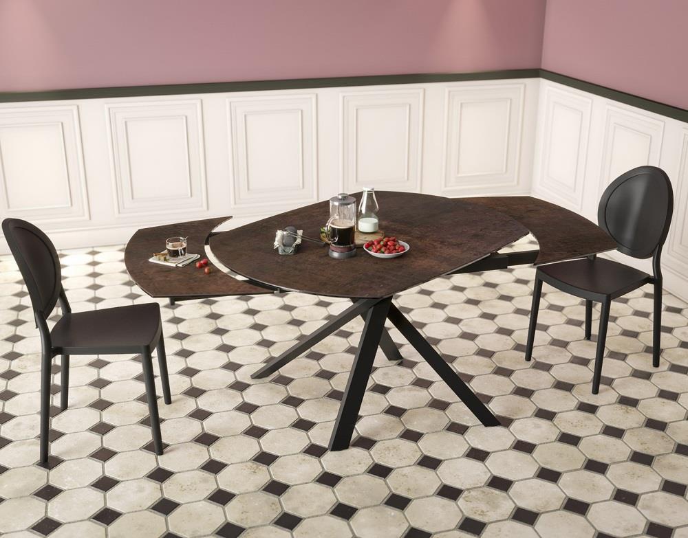 Esstisch KHEOPS in Rostbraun Akante Esstisch Kheops ca. 130 / 190 x 100 cm Keramik rostbraun