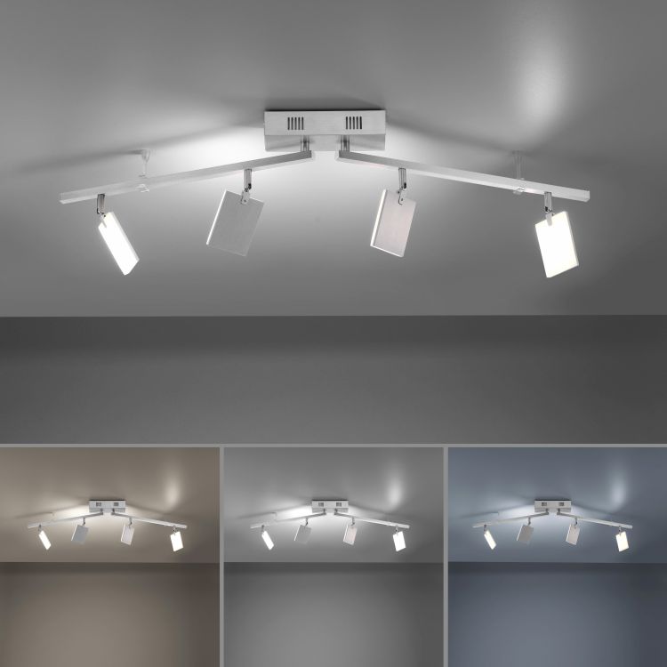 Paul Neuhaus LED-Deckenleuchte PURE MIRA 4-flammig in Farbe aluminium Paul Neuhaus LED-Deckenleuchte PURE MIRA 4-flammig in Farbe aluminium