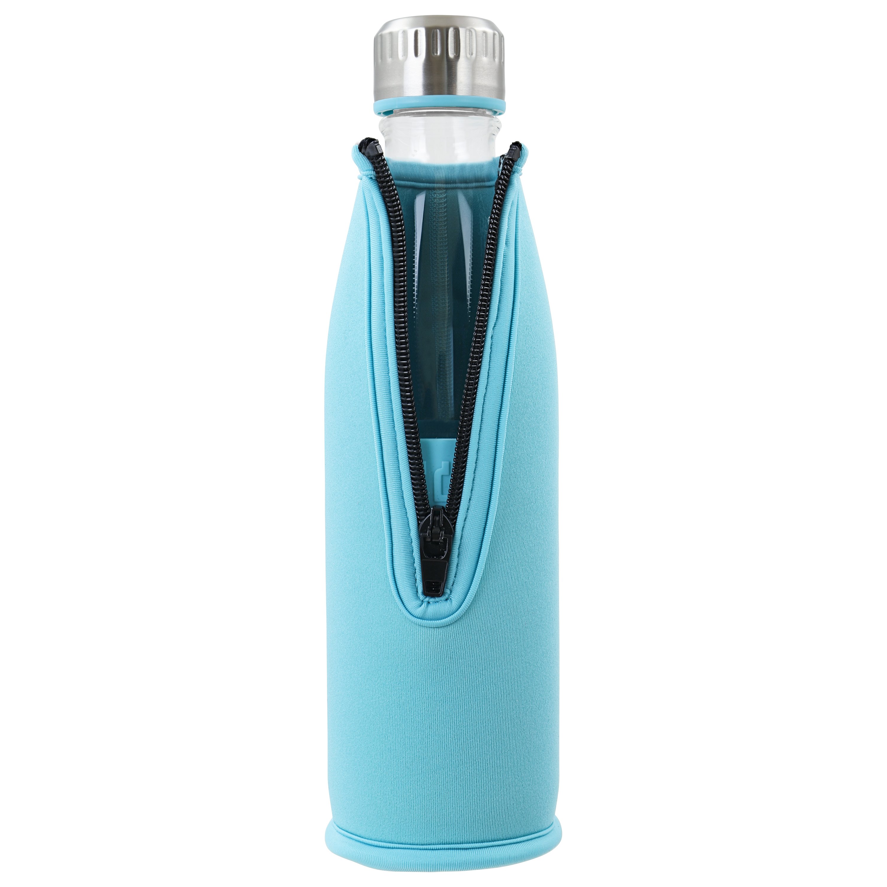Trinkflasche Dree 650ml in Türkisblau mit Neoprentasche