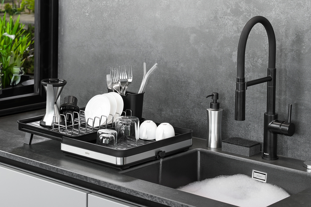 GEFU Abtropfgestell SMARTLINE in Farbe schwarz/silber