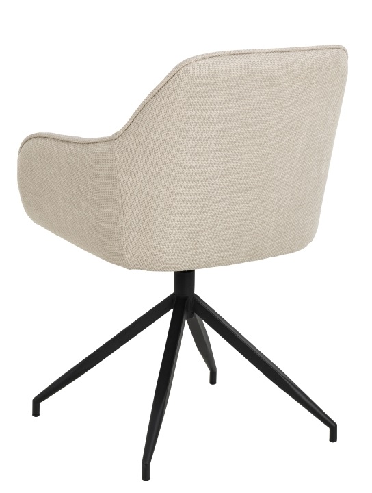 Actona Esszimmerstuhl BRENDA in Basel Stoff beige, Gestell matt schwarz