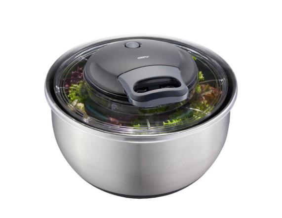 GEFU Salatschleuder PULLIT in Farbe schwarz/silber, Schale, Gerät, Elektrisches Gerät