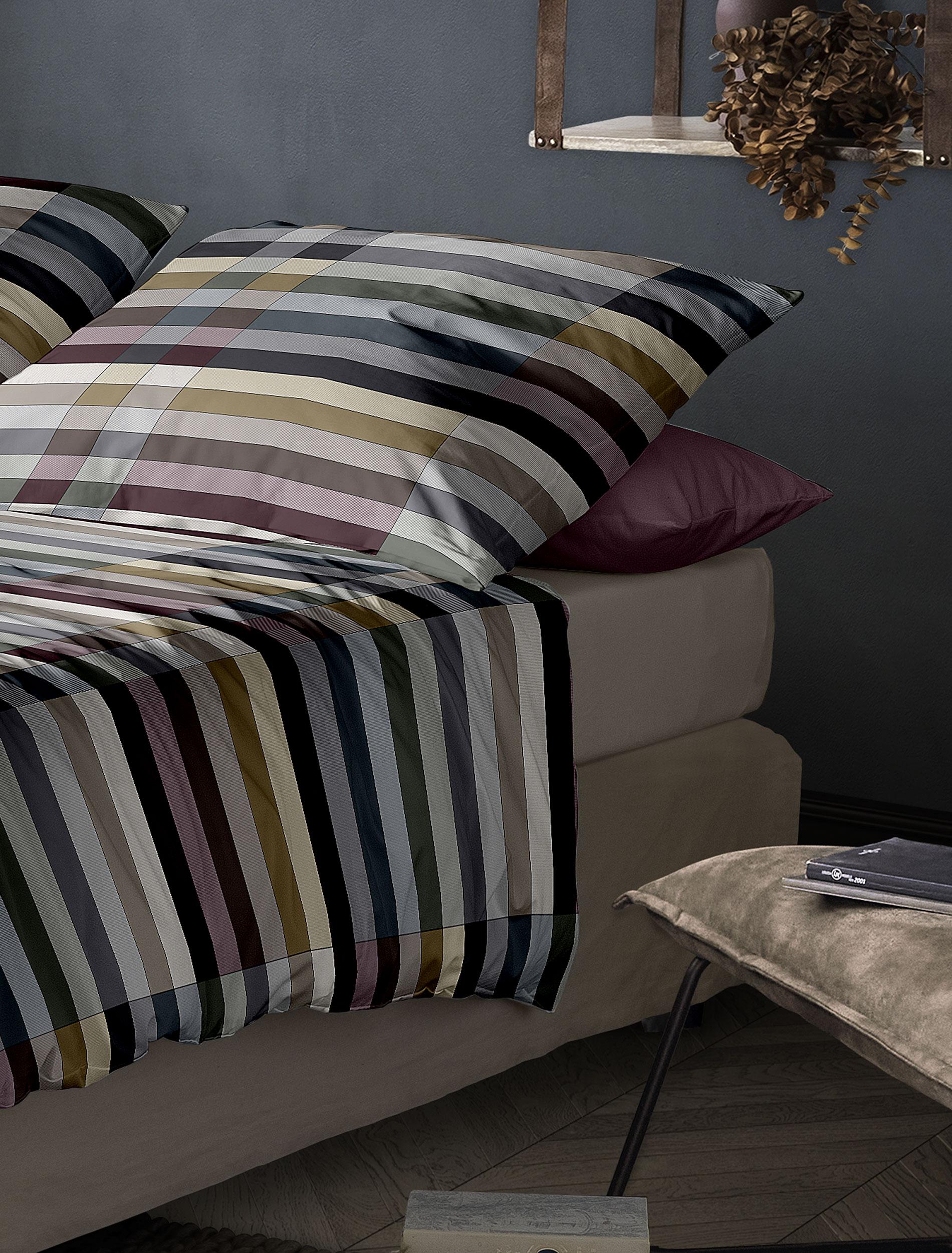 Irisette Mako-Satin Bettwäsche WAVE ca. 155x220cm in Farbe multi, Kissen, Dekoration für Zuhause, Mobiliar, Bett