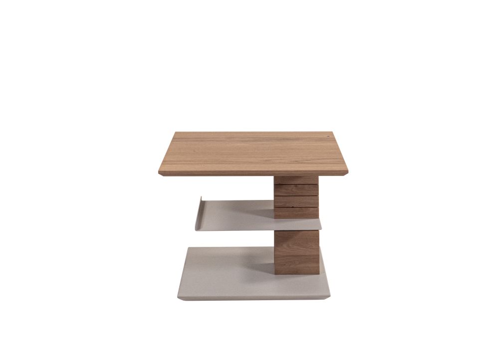 Couchtisch 5643-WEI-SGR in Platte Wildeiche furniert, Holztisch, Beistelltisch, Massivholz, ungeräumt, kleiner Tisch