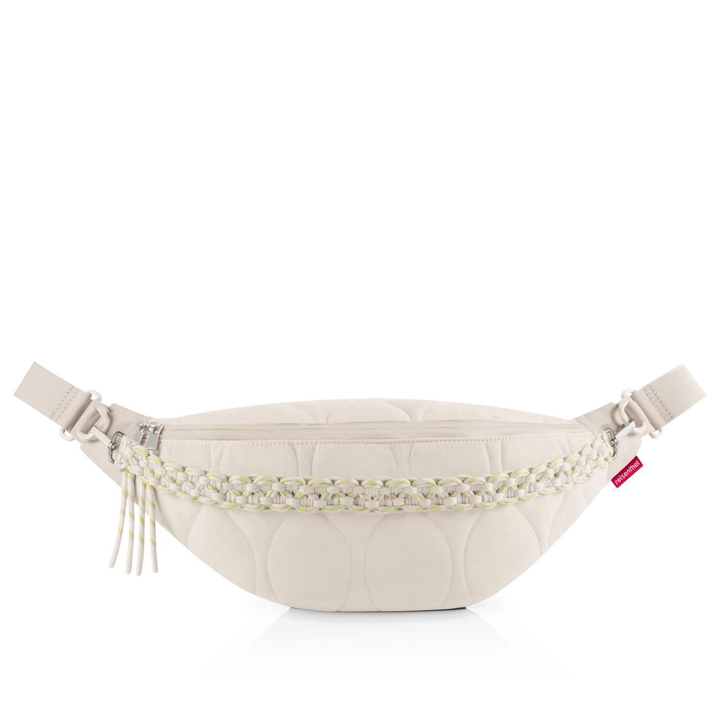 Reisenthel CITY BELTBAG MAKRAMEE in Farbe puffer stone, Gürteltasche, Tasche, Quilted, Beige, Kordel-Einsatz