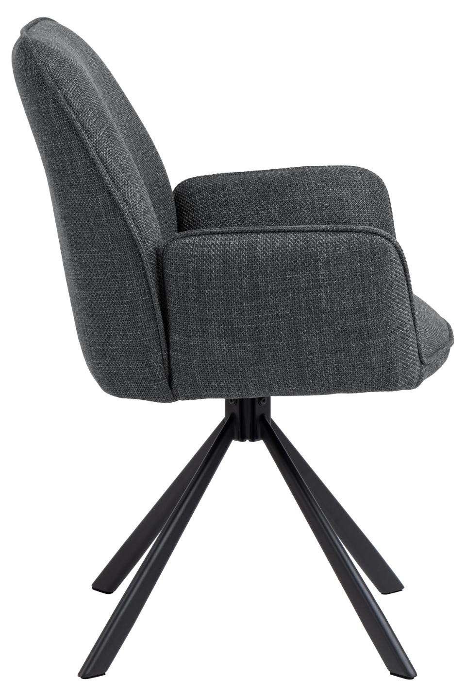 Esszimmerstuhl 4er-Set GLENDA in Stoff Basel 19 dunkelgrau, Moebel, Stuhl