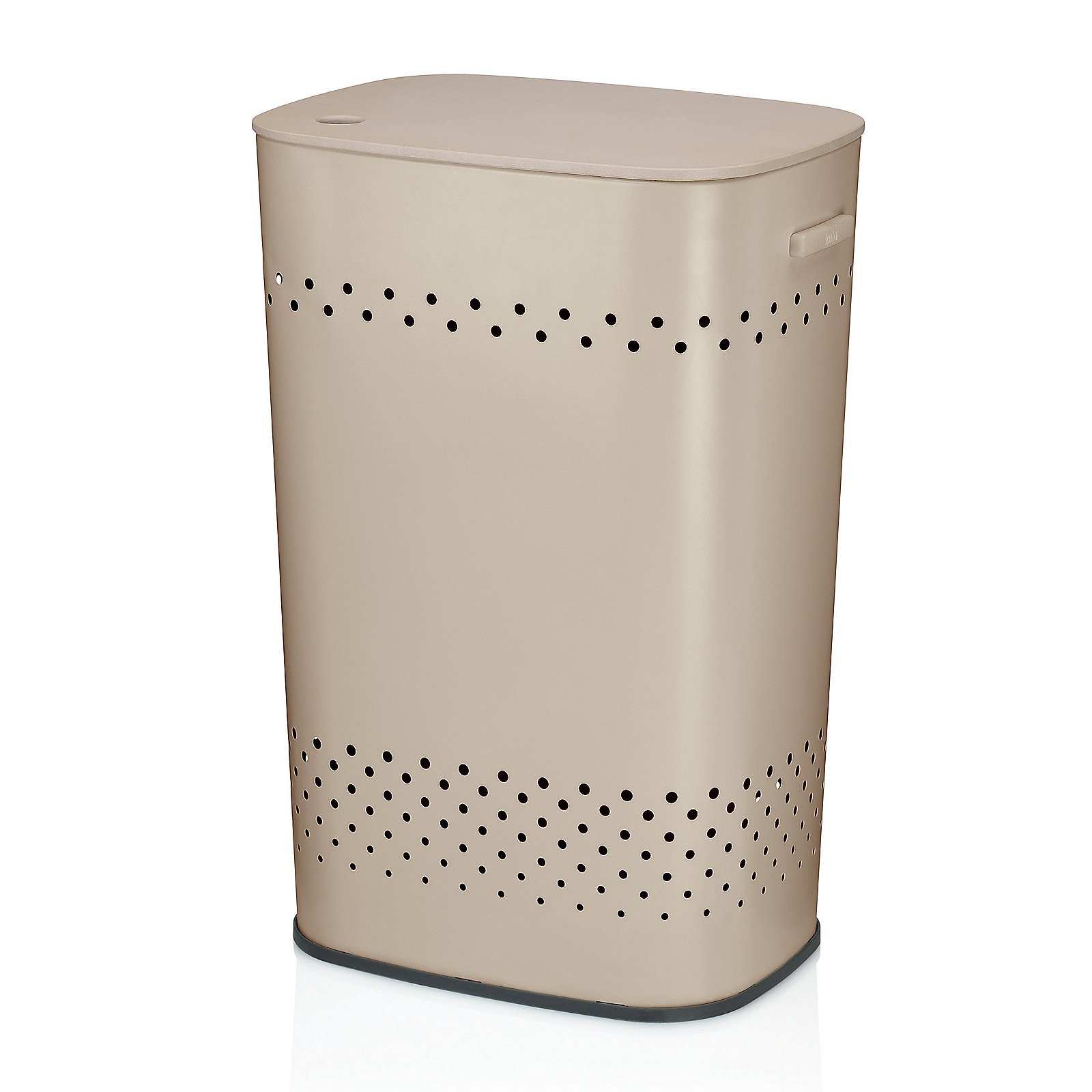 Kela Sitz-Wäschebox MALAGA in Farbe Beige, Wäschekorb, Waschkorb, Perforiert, Metall, Beige, Wäschekorb, Waschkörbchen, metallischer Korb?, perforierter Korb, Beutel?