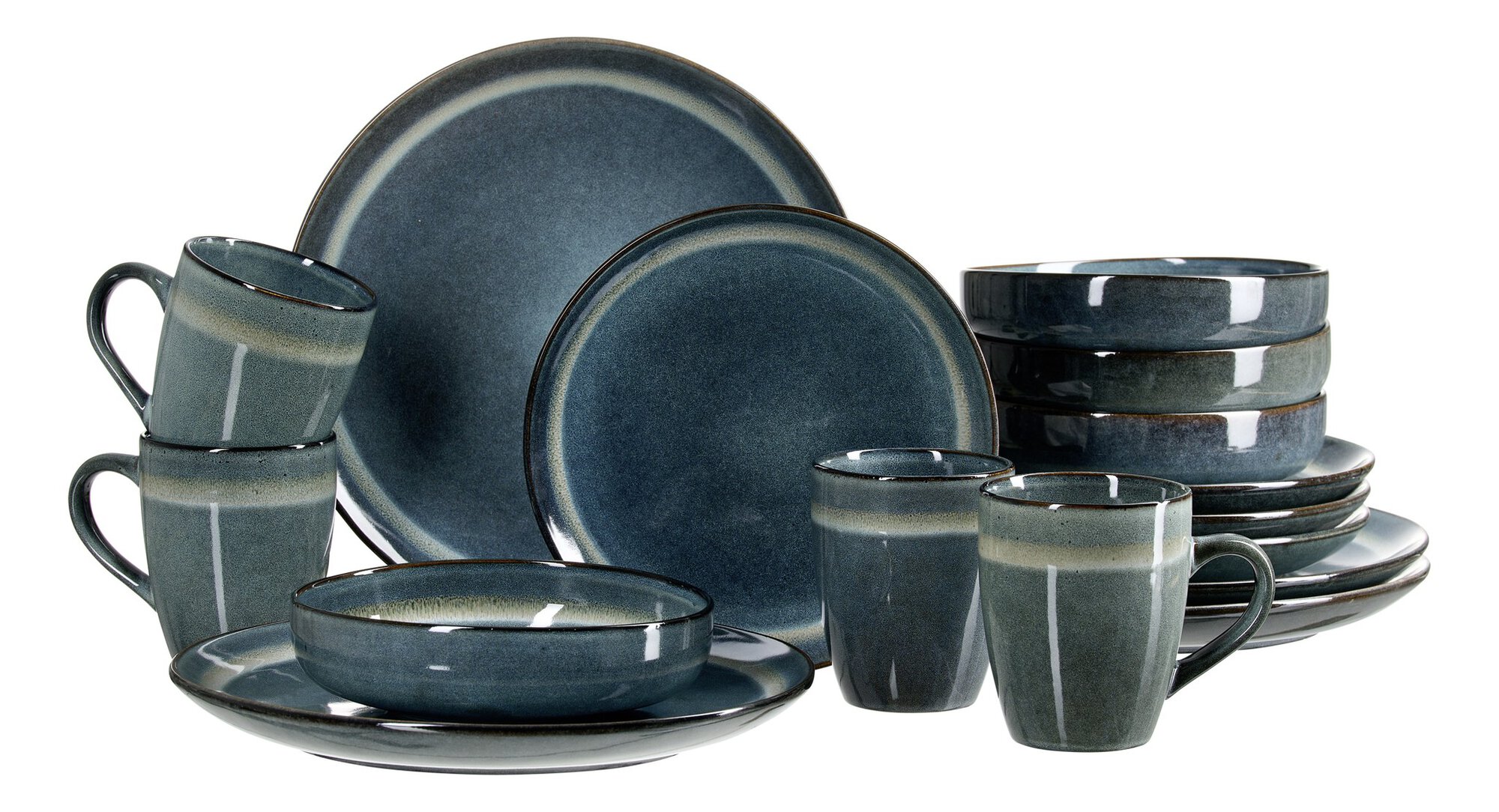 Ritzenhoff & Breker Kombiservice PATMOS 16-teilig aus Steingut blau