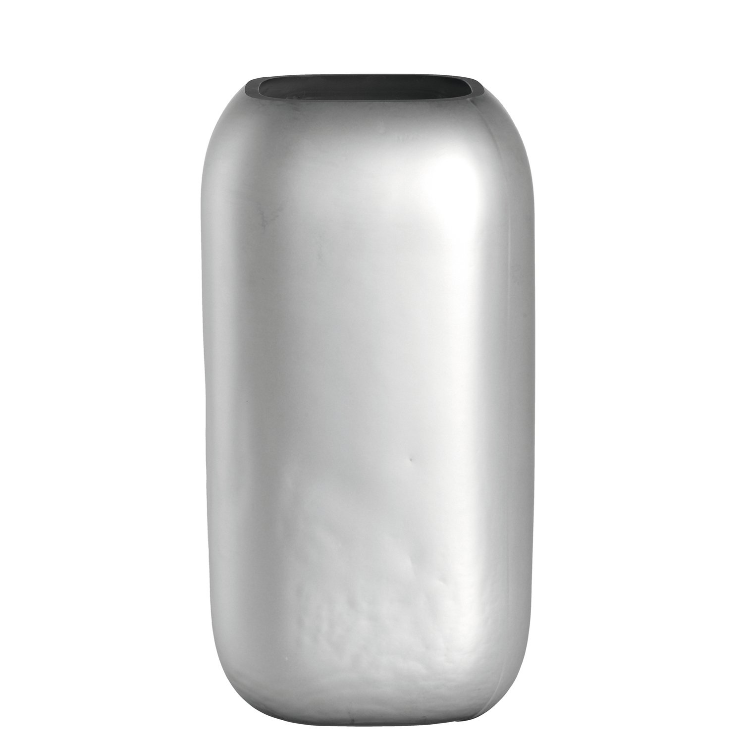 Leonardo Vase Neve Kalk-Natron Glas, Silber matt