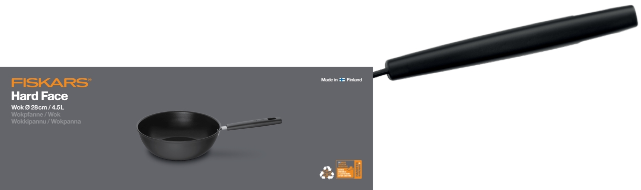 Fiskars Wok HARD FACE 4,5Ltr./28cm in Farbe Black