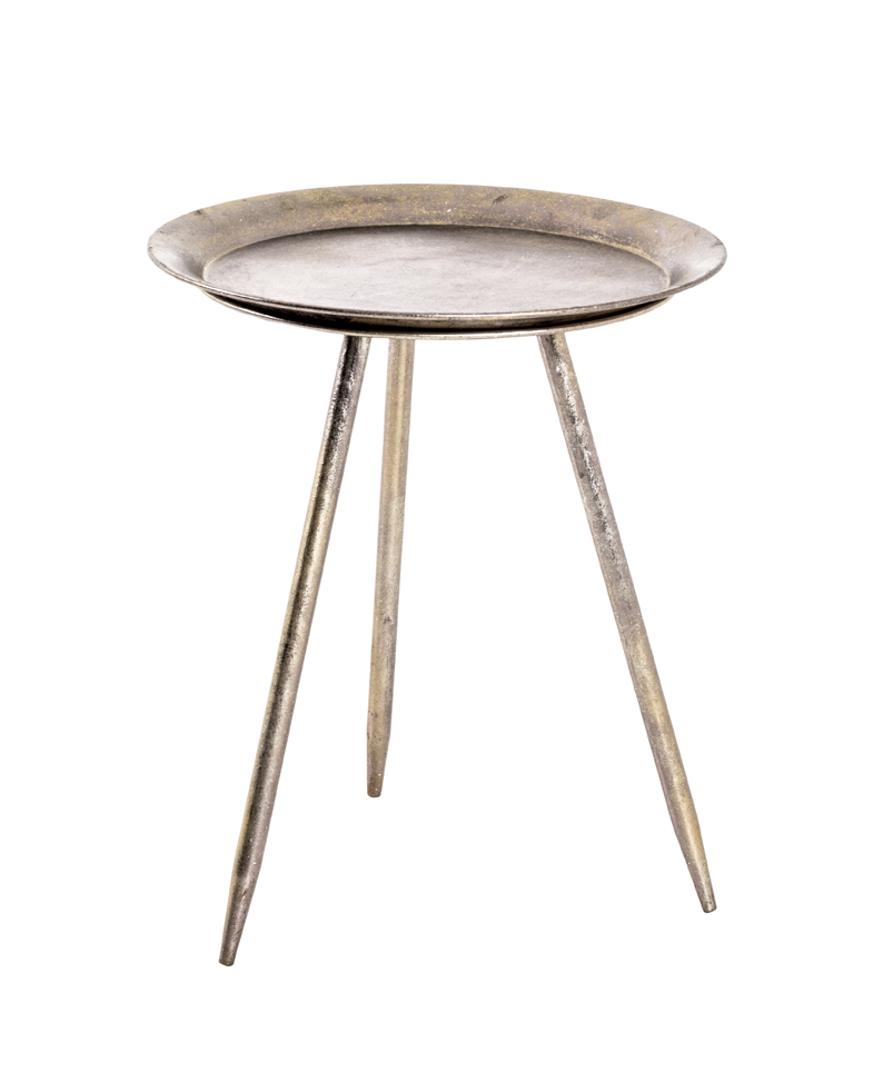 Beistelltisch HANS 1 in Farbe Bronze Haku Möbel Beistelltisch HANS 1 in Farbe Bronze, Beistelltisch, Metalltisch, Dreibein-Tisch, Runde Platte, Industriell