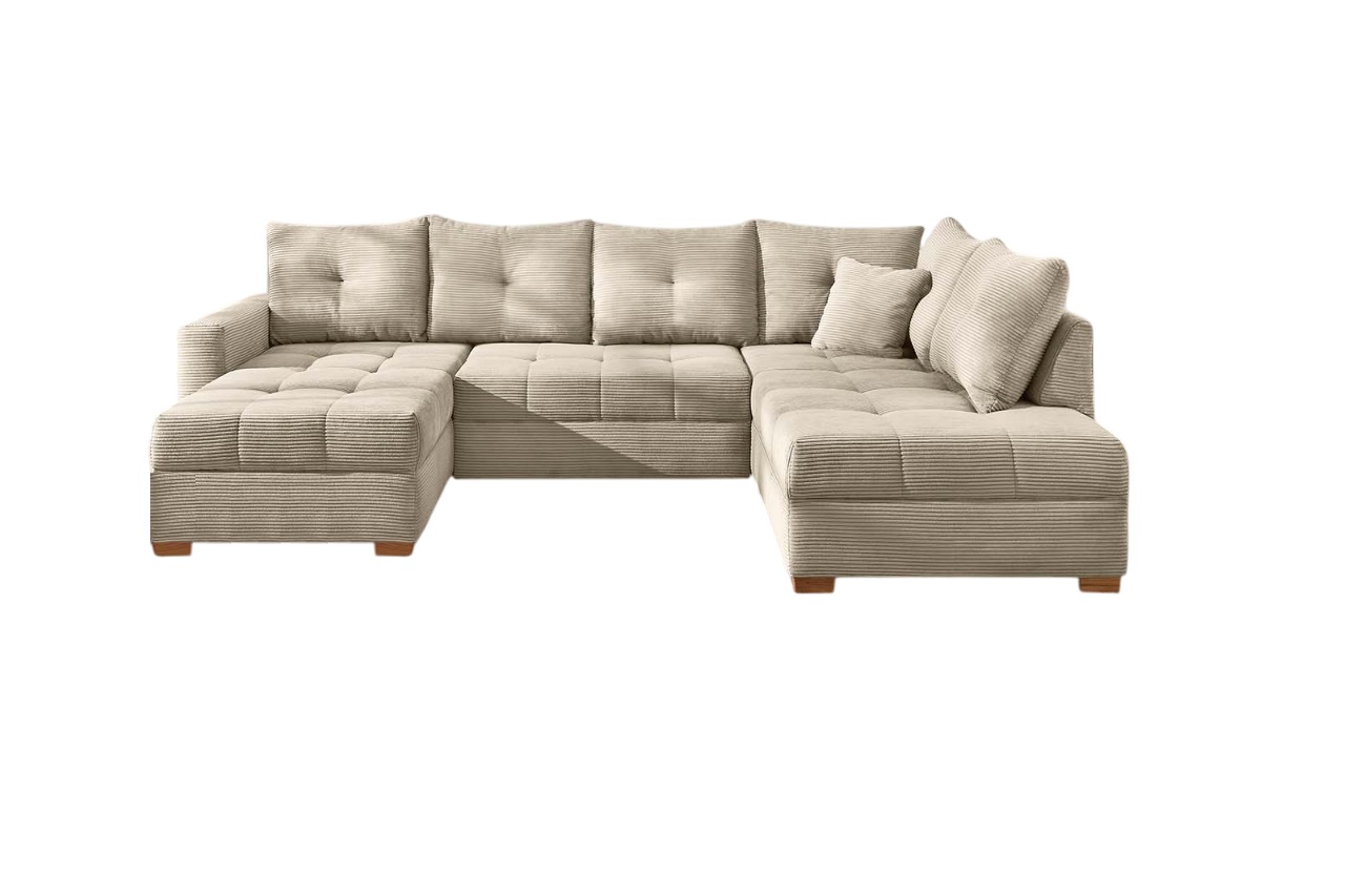 Wohnlandschaft Abby ca. 170x313x200 Beige JOB Wohnlandschaft ABBY ca. 170x313x200cm in Dessin Cord light greige, Couch, Mobiliar