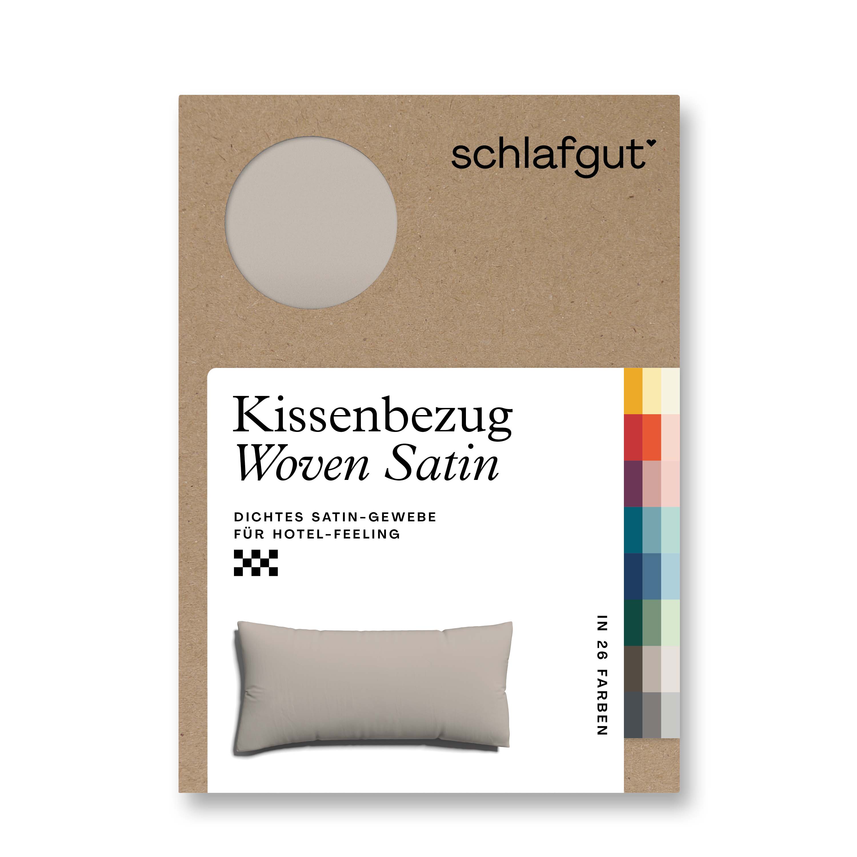 Schlafgut Kissenbezug 40x80 cm KISSENBEZUG in sand mid Schlafgut Kissenbezug 40x80 cm KISSENBEZUG in sand mid, Kissenbezug, Woven Satin, Satin-Gewebe, Hotel-Feeling, Farbenfeld