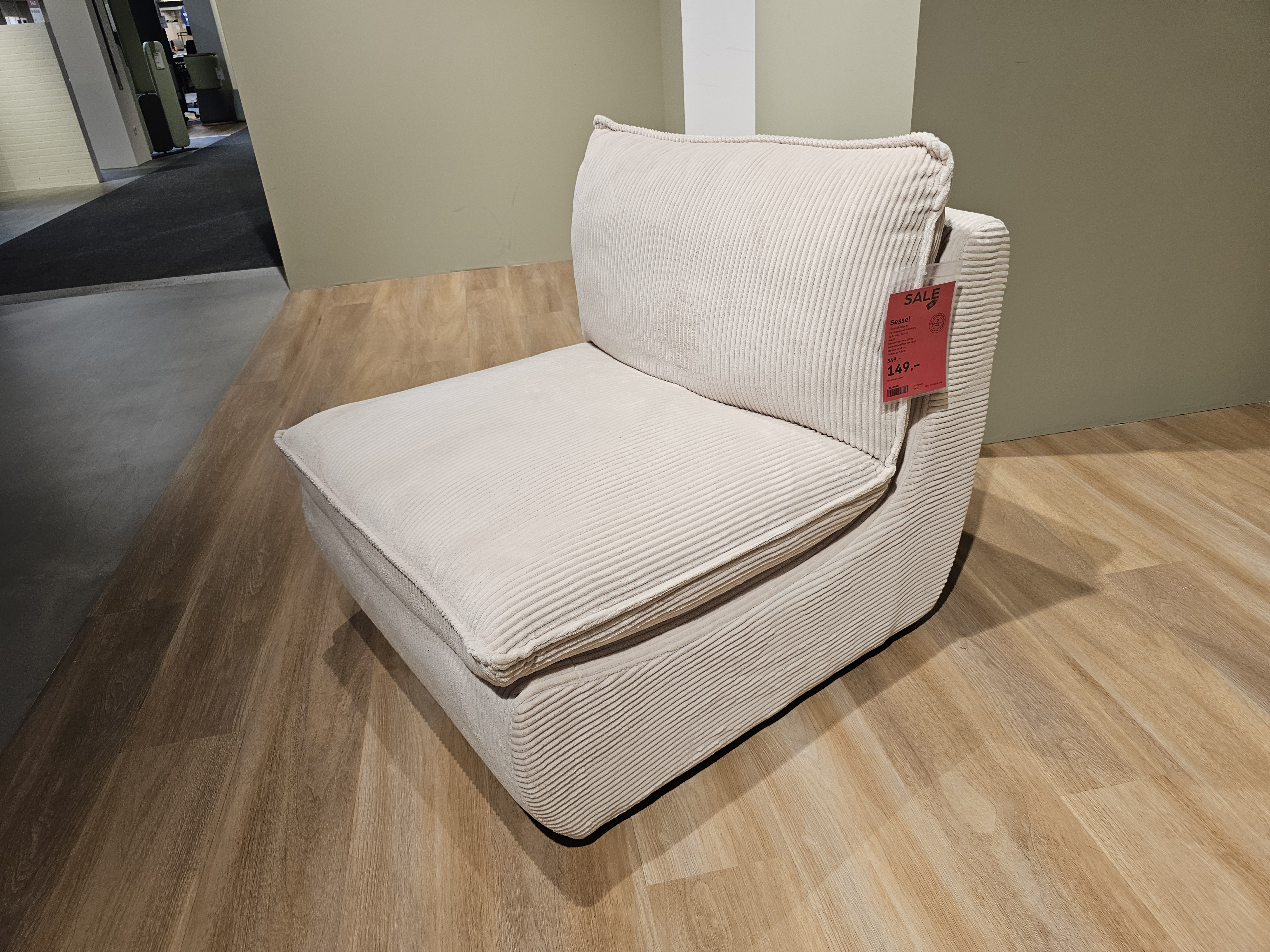 Hela Sessel RHODOS LS ca.B74 H77 T87 cm in Cordstoff beige 31, Sessel, Sofaecke, Kleiner Sessel, Beigefarbener Bezug, Cordstoff