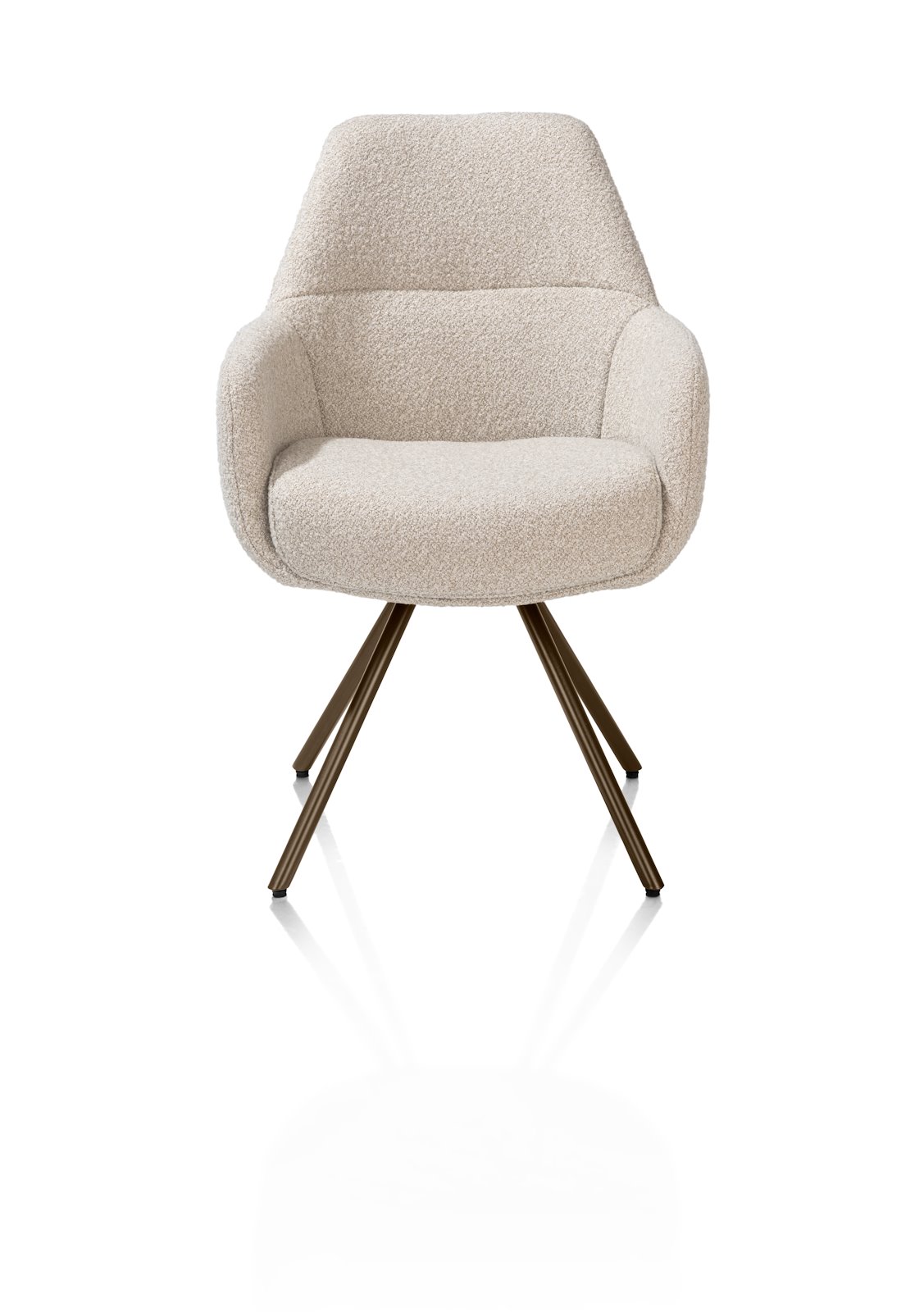 XOOON Armlehnstuhl Mavis Beige XOOON Armstuhl cloudy/stb/dreh Mavis MAVIS 55164-BEI, Sessel, Stoffpolsterung, Beige, Turmbeine, Holzbeine