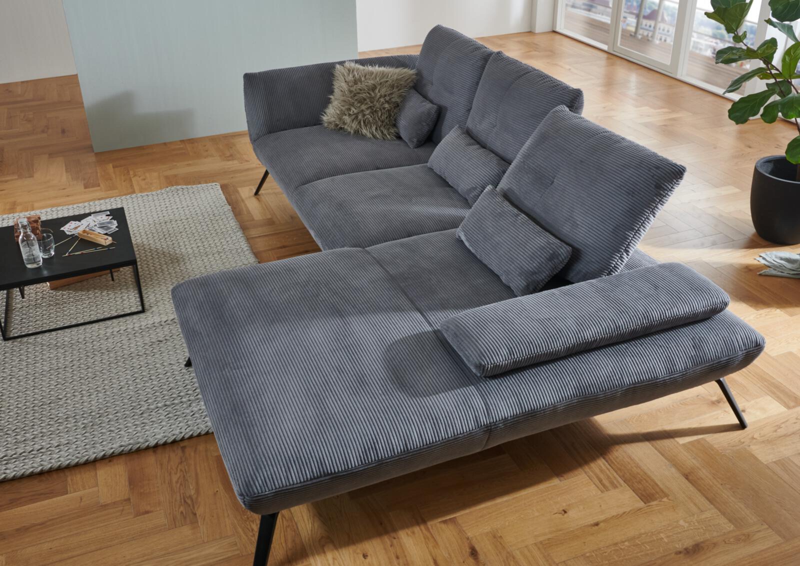 Poco Polstergruppe DOVER in Stoff Cord Lincoln grau