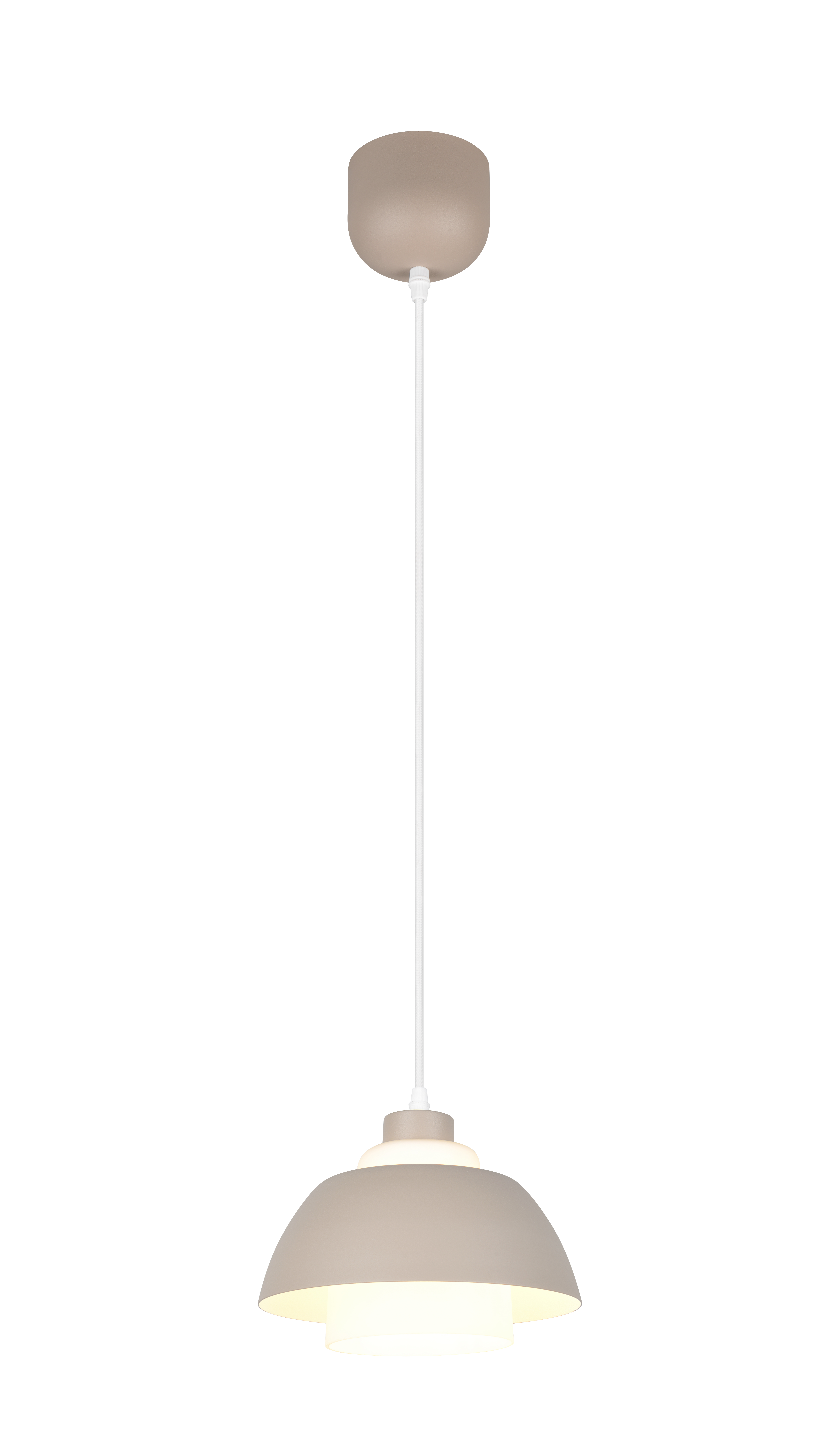 Reality Leuchten LED-Pendelleuchte TILOS in warm beige, Glas weiß Reality Leuchten LED-Pendelleuchte TILOS in warm beige, Glas weiß, Lampe, Deckenleuchte