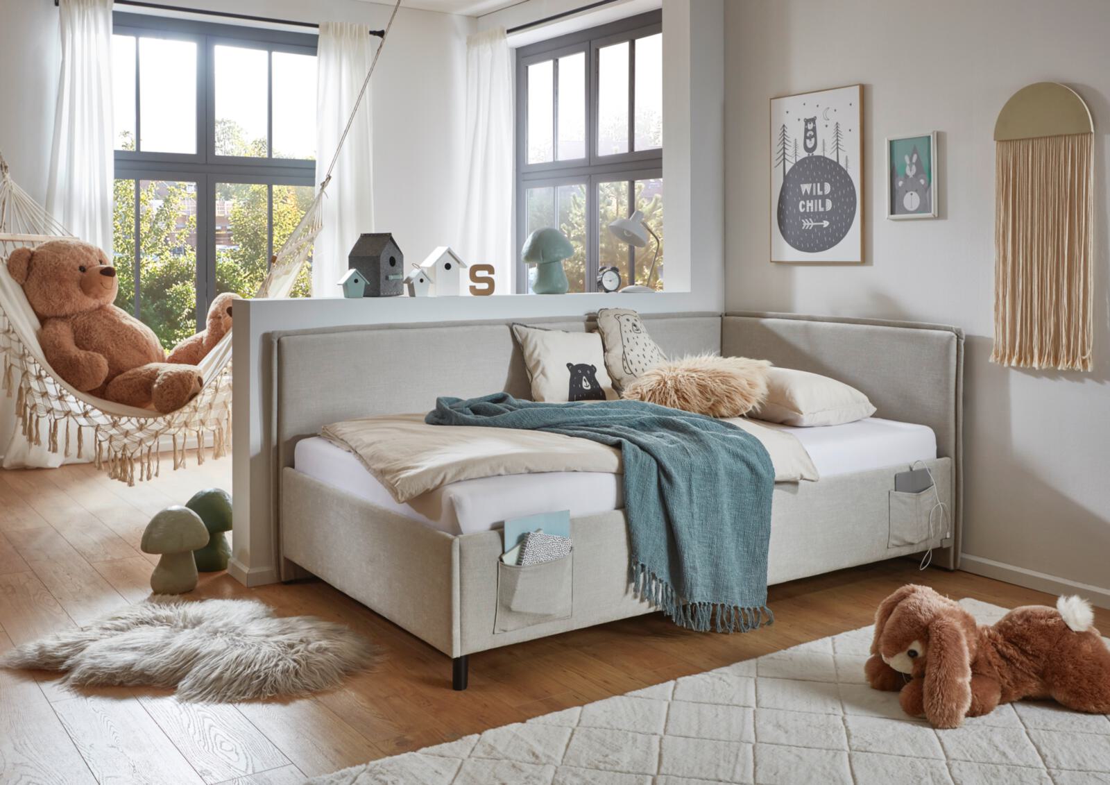 Polsterliege FUN in Stoff City beige Polsterliege FUN in Stoff City beige