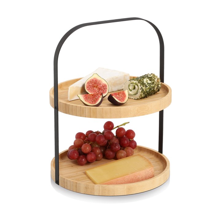 Zeller Etagere in Schwarz, Käseplatte, Käsebrett, Feigen, Weintrauben, Käseplatte mit Obst