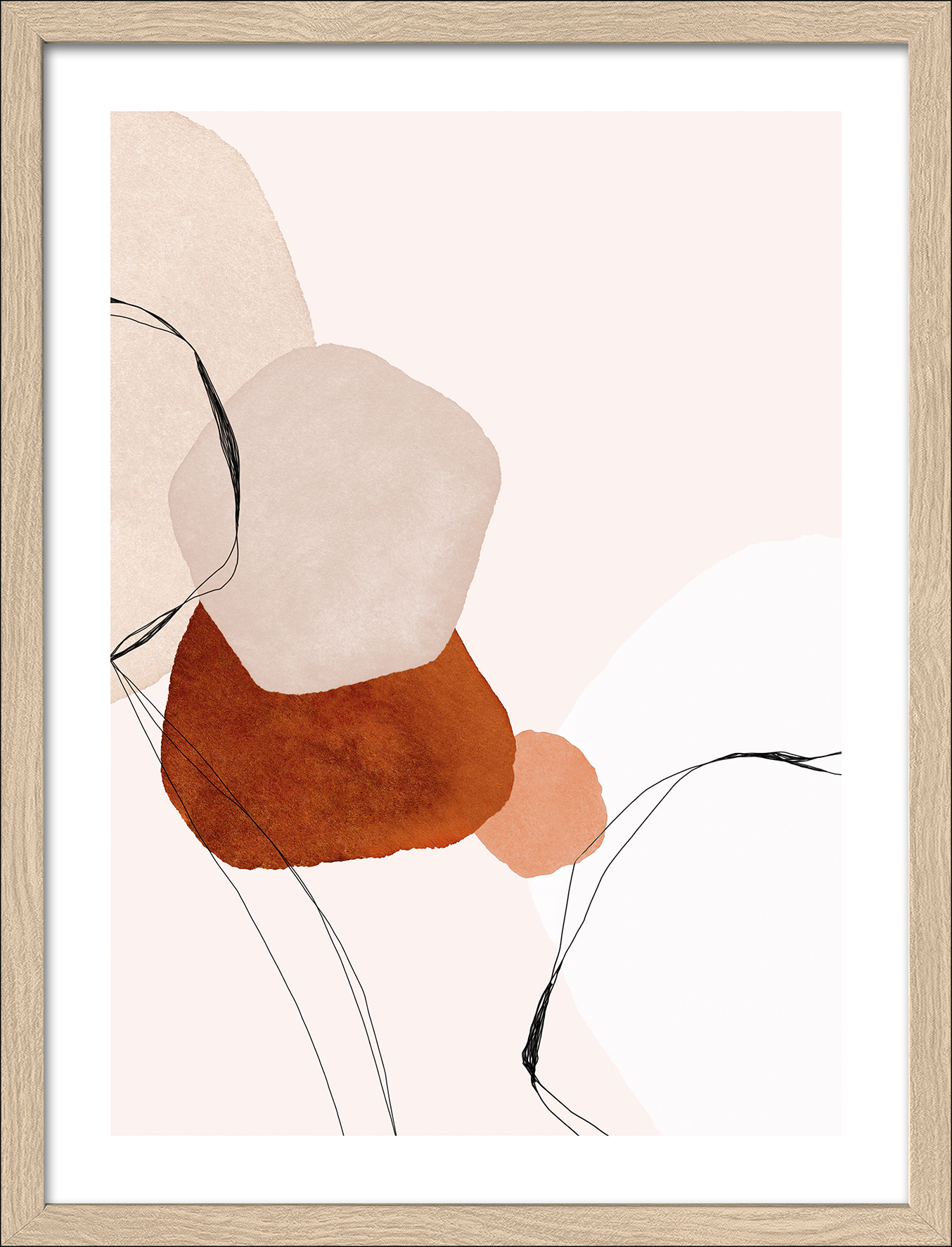 PRO ART Framed-Art Slim Scandic 43x33cm Line and Shapes VII
