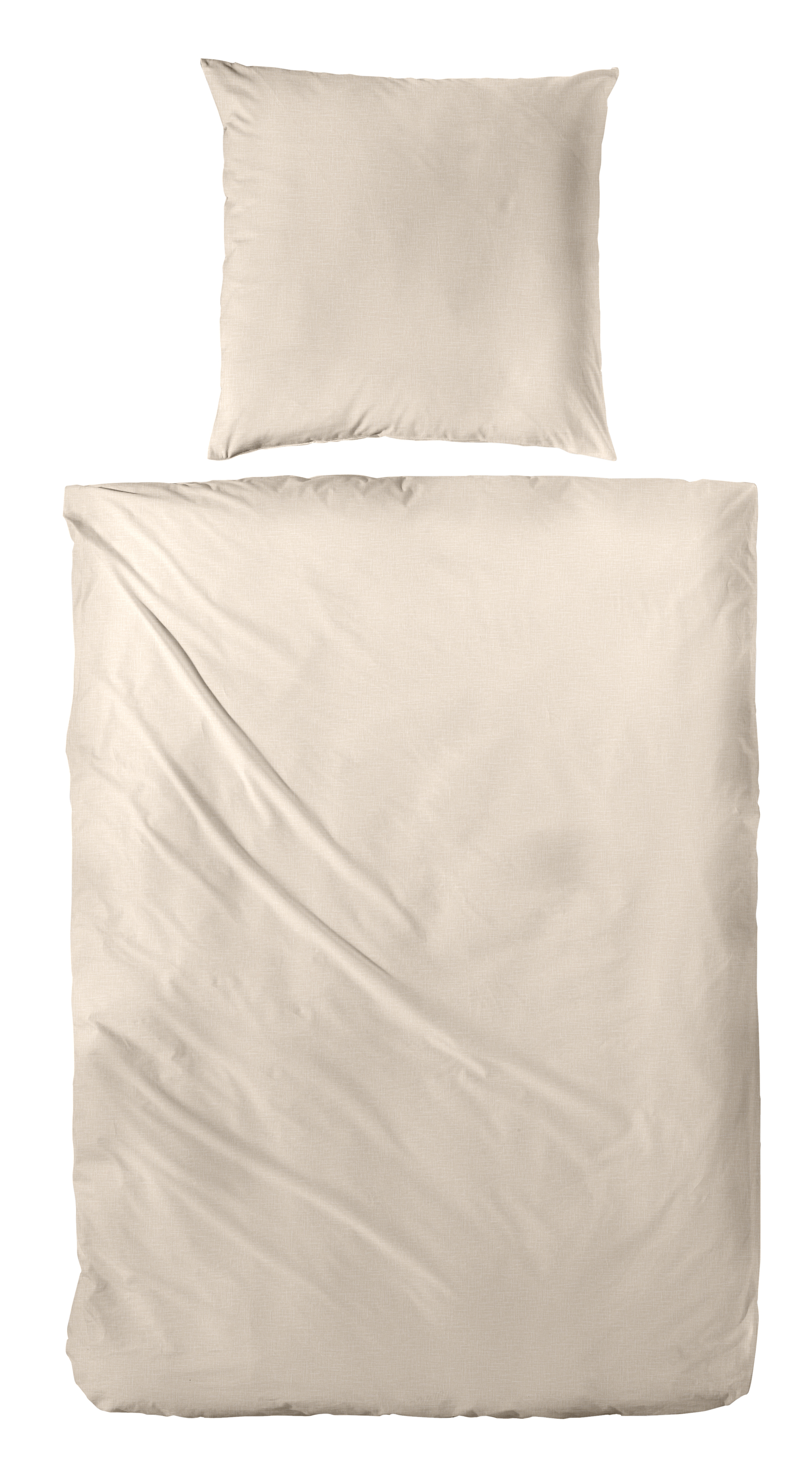 Hahn Haustextilien Halbleinen-Bettwäsche 155x220 ca. 155x220cm, Kopfkissen ca. 80x80cm in Farbe leinen