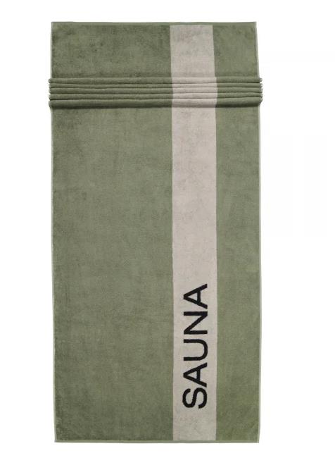 Cawö Saunatuch SAUNA 80x200cm in Farbe field Cawö Saunatuch SAUNA 80x200cm in Farbe field, Saunatuch, grünes Tuch, gestreiftes Design, weiches Material, Badaccessoire