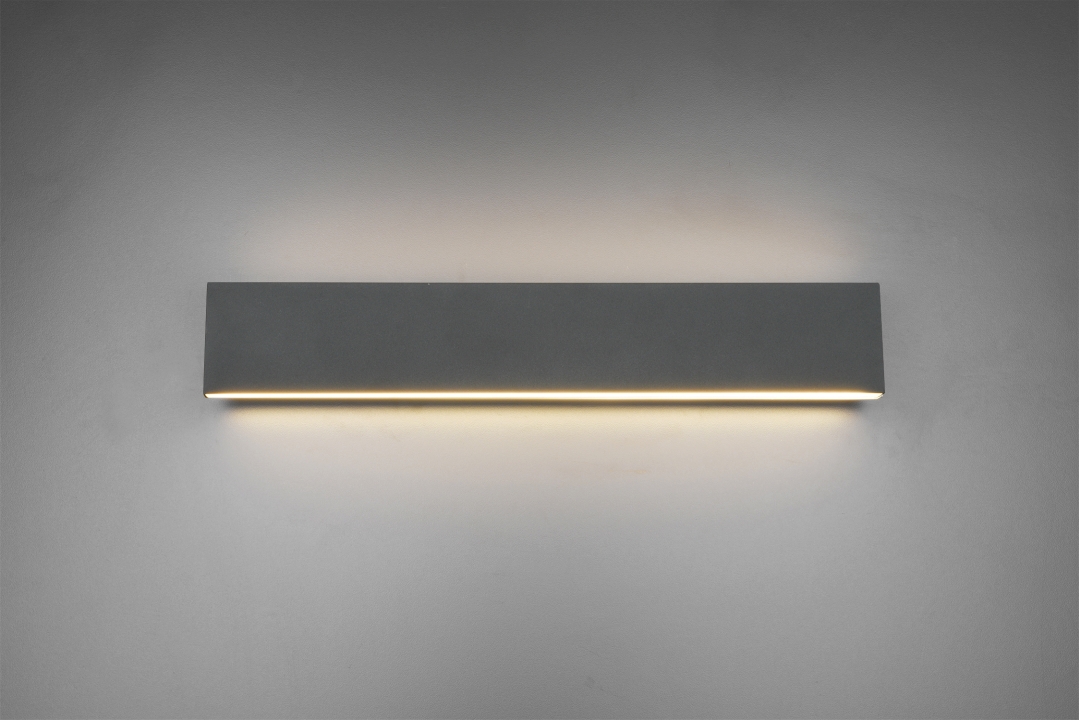 Trio LED-Wandleuchte CONCHA in anthrazit, Glas Acryl weiß