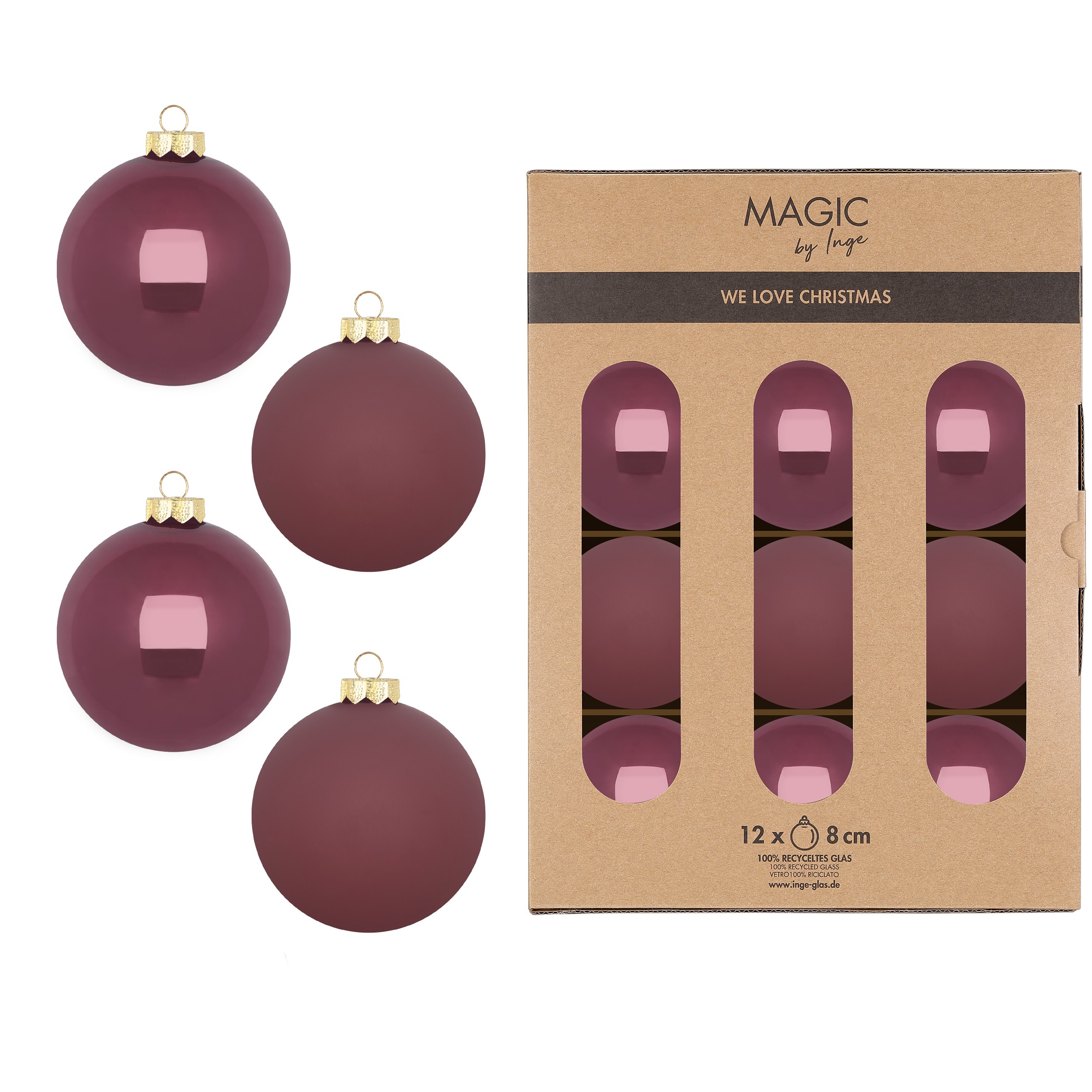 Kugel 8cm in Farbe Dusty Rose (), Zubehor, Ohrring, Schmuck