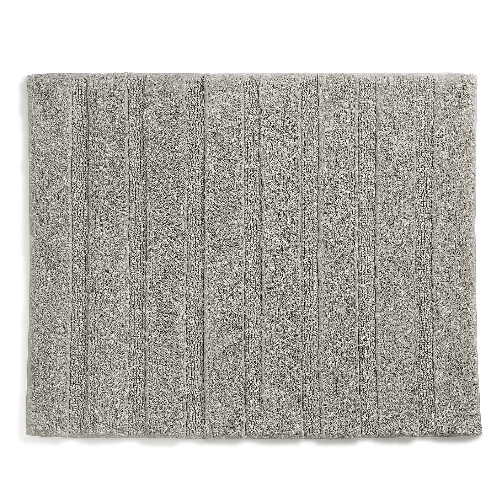 Kela  Badematte MEGAN in Farbe silbergrau, Badematte, Strukturierte Oberfläche, Grau, Lange Streifen, Kuschelmatte