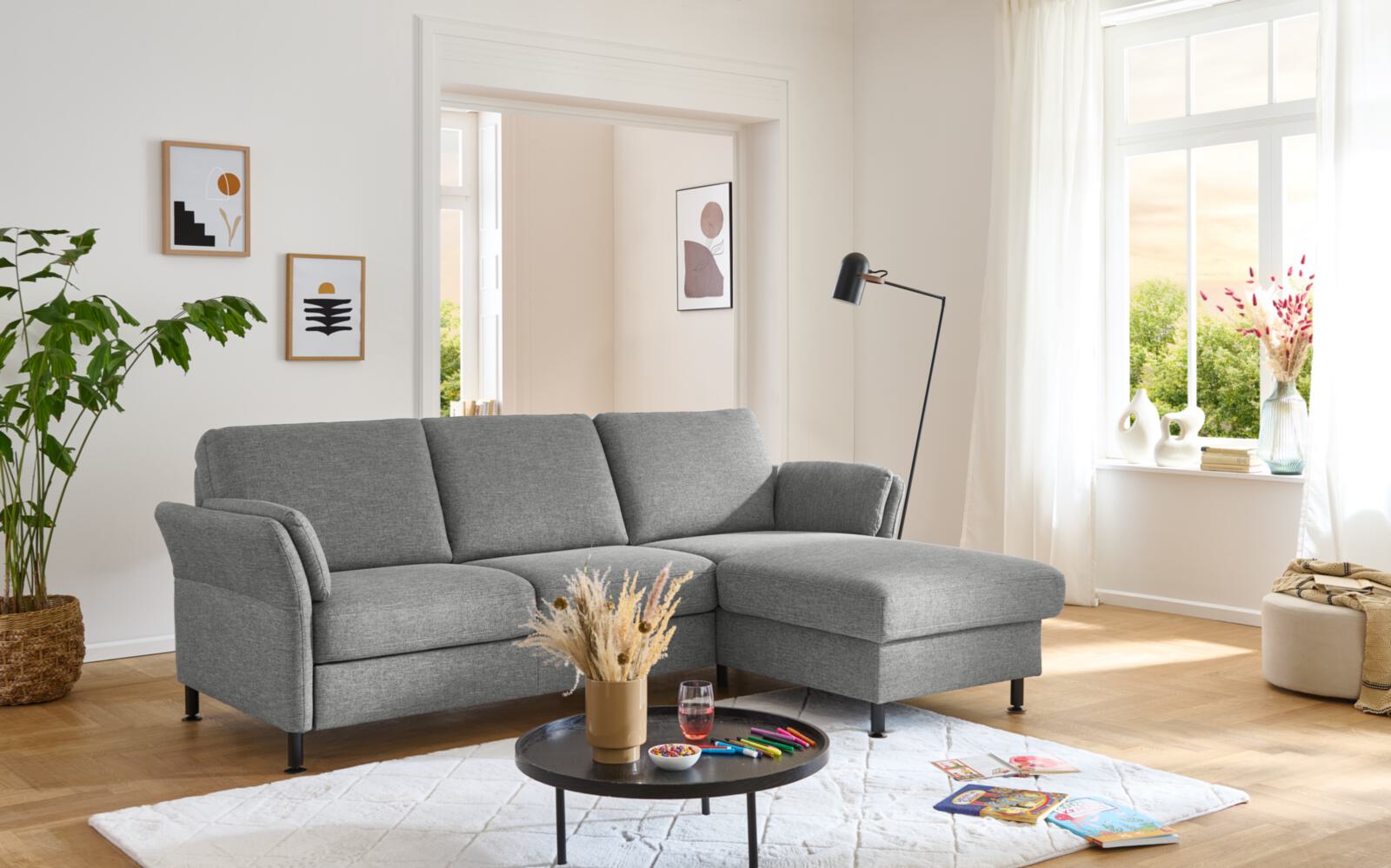 Polstergruppe MM-ZE1080 ca. 232x168cm in Stoff Unica steel