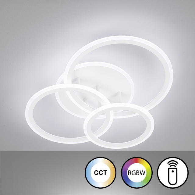 Fischer & Honsel LED-Deckenleuchte GELDER ca. B50,5 L60 cm in Metall sandweiß, Acryl