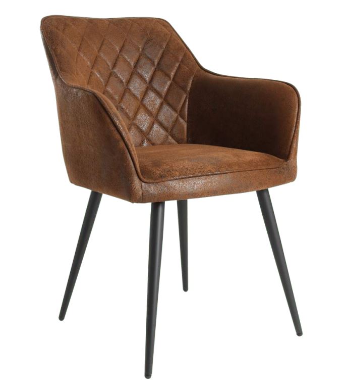 Eglo Living Stuhl MASANTOL ca. B63 H82 T58 cm in Lederoptik braun, Moebel, Stuhl, Sessel