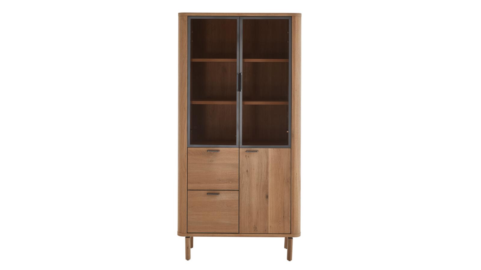 Vitrine ZADE in Holzfarben Habufa Vitrine ZADE ca. B100 H200 T42 cm in dune color