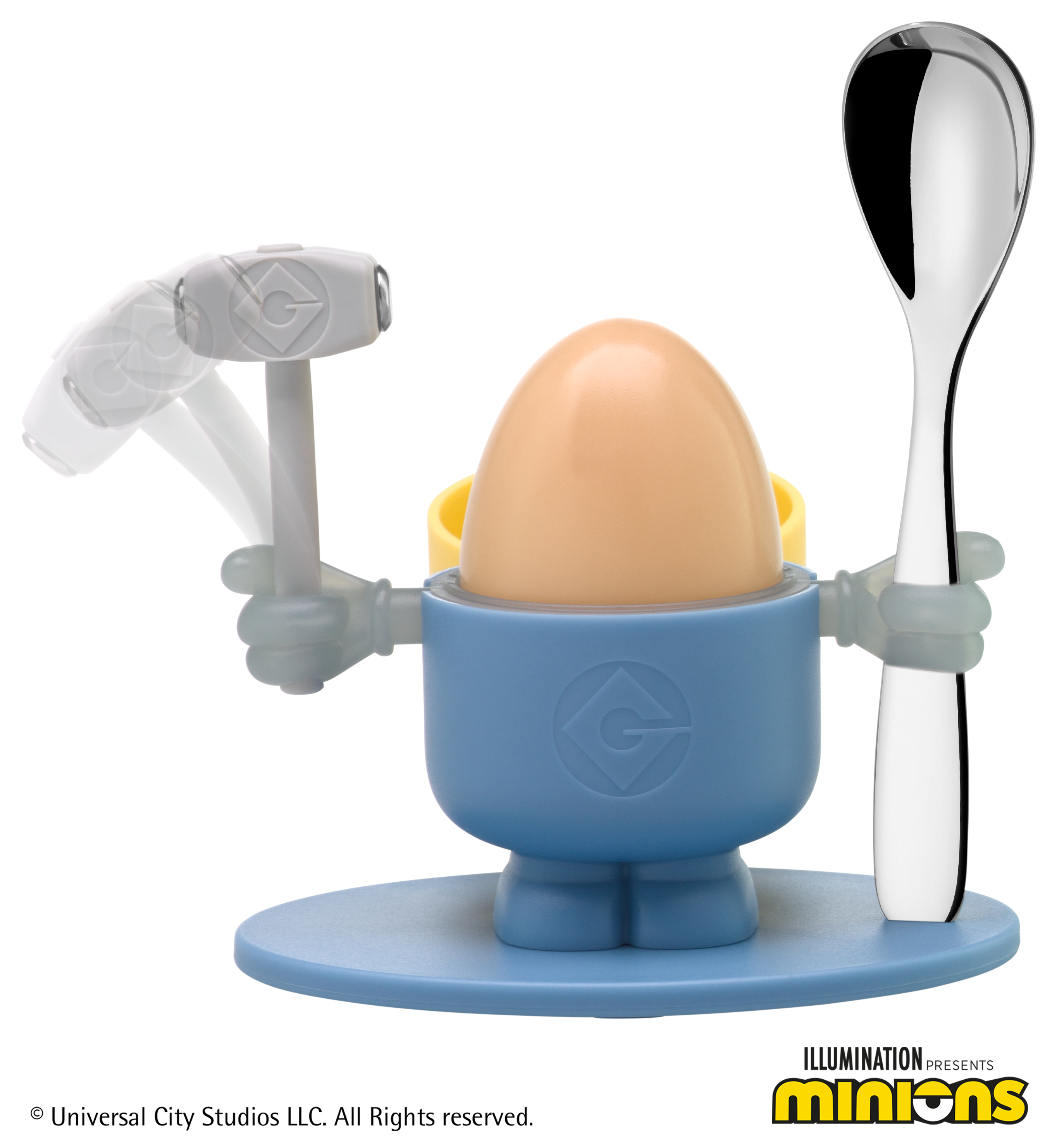 WMF Eierbecher Minions® mit Löffel in blau
