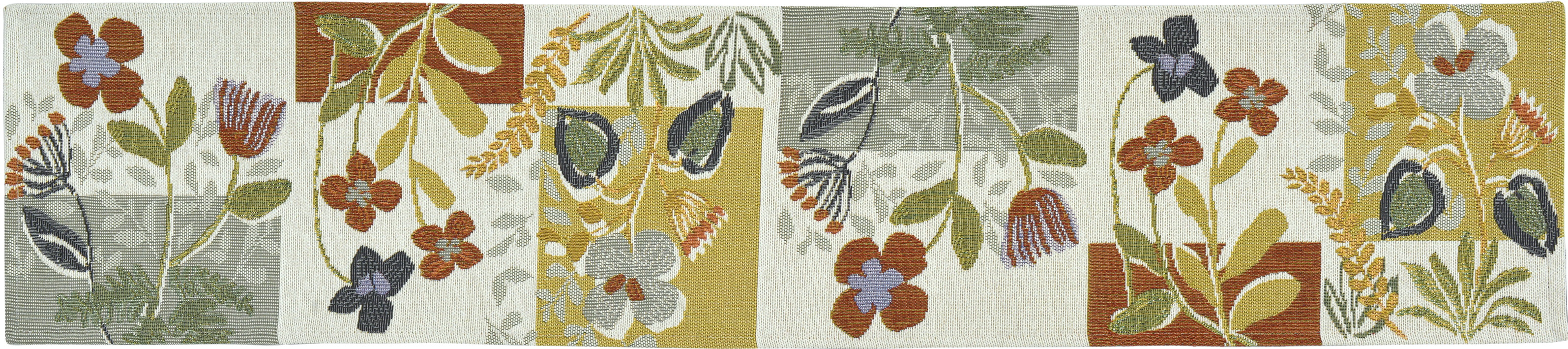 Sander Tischband NORREBRO PATCH ca. 20x96cm in Farbe original, Tapis, Blumenmuster, Wandteppich, Karo-Muster, Pastellfarben