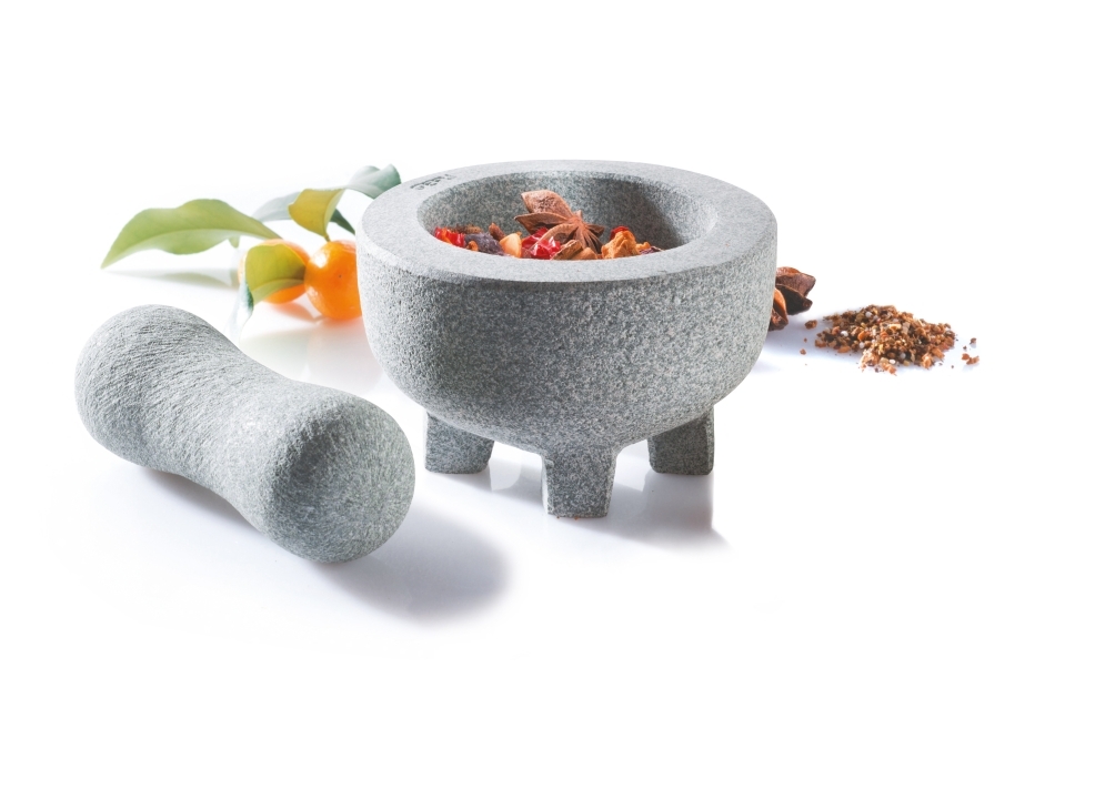 GEFU Granitmörser CRUNCHY in Farbe grau, Mörser, Granit, Kräutermörser, Steinmörser, Granitguss